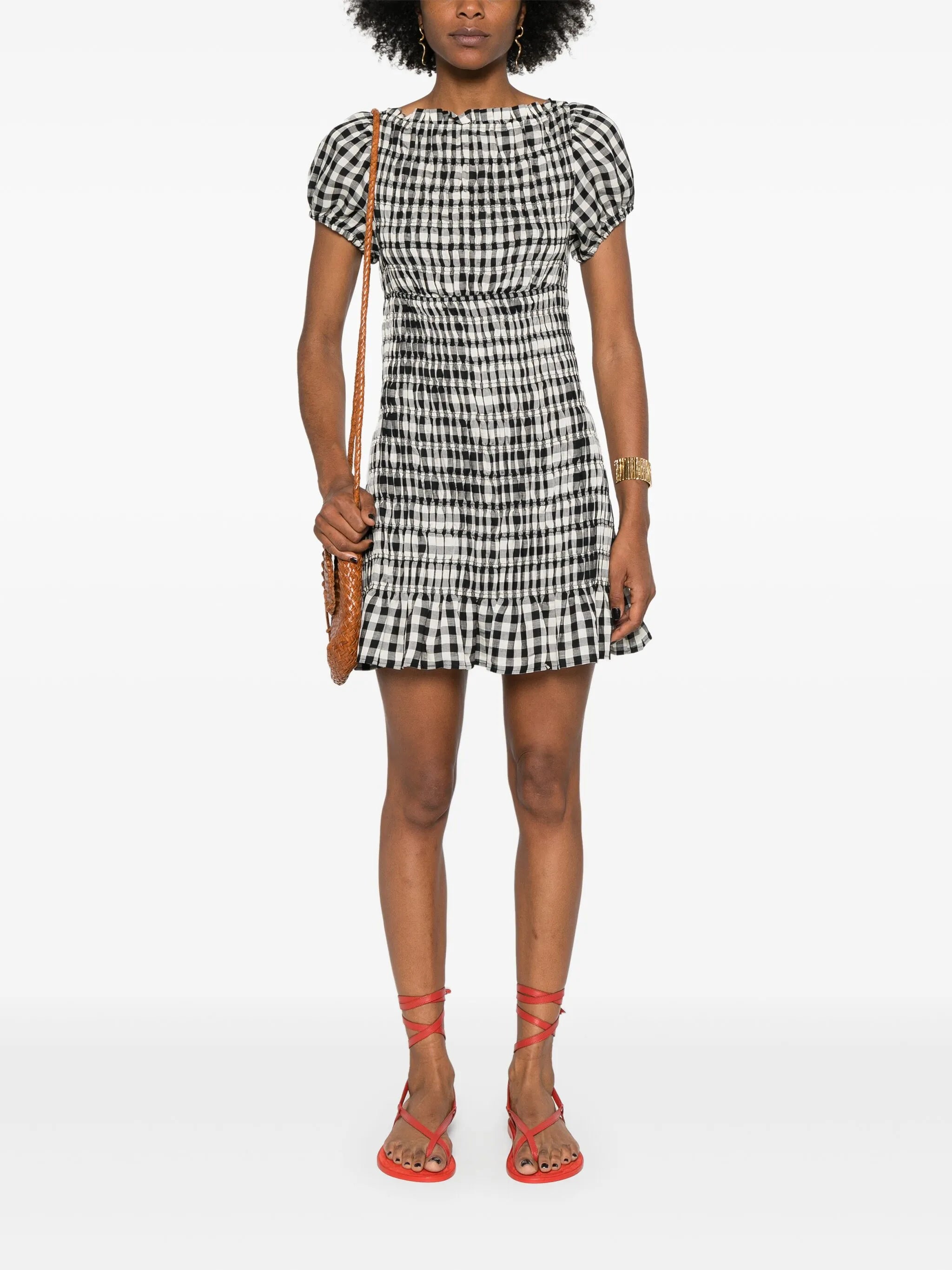 Rizzo gingham-check mini dress