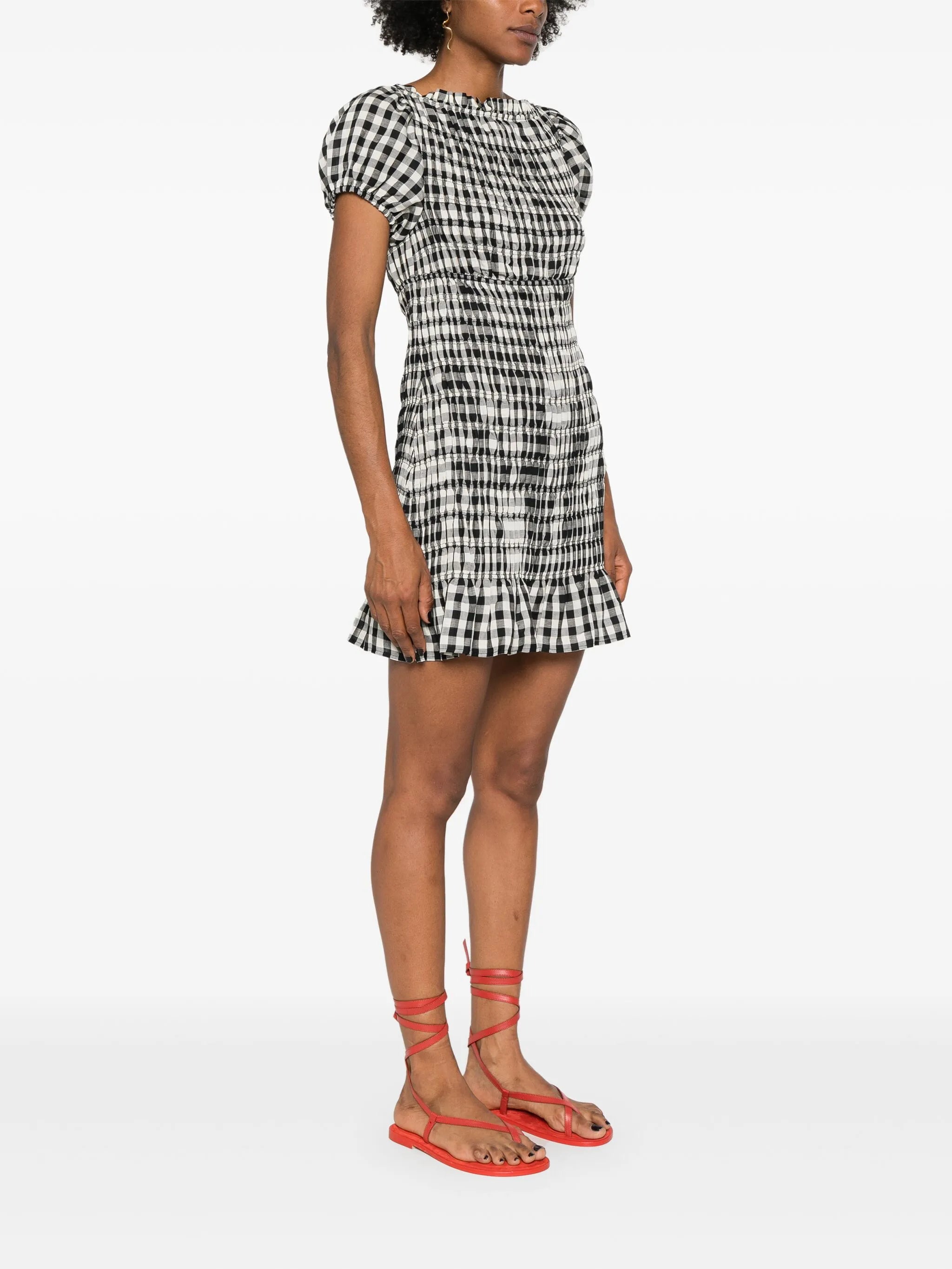 Rizzo gingham-check mini dress