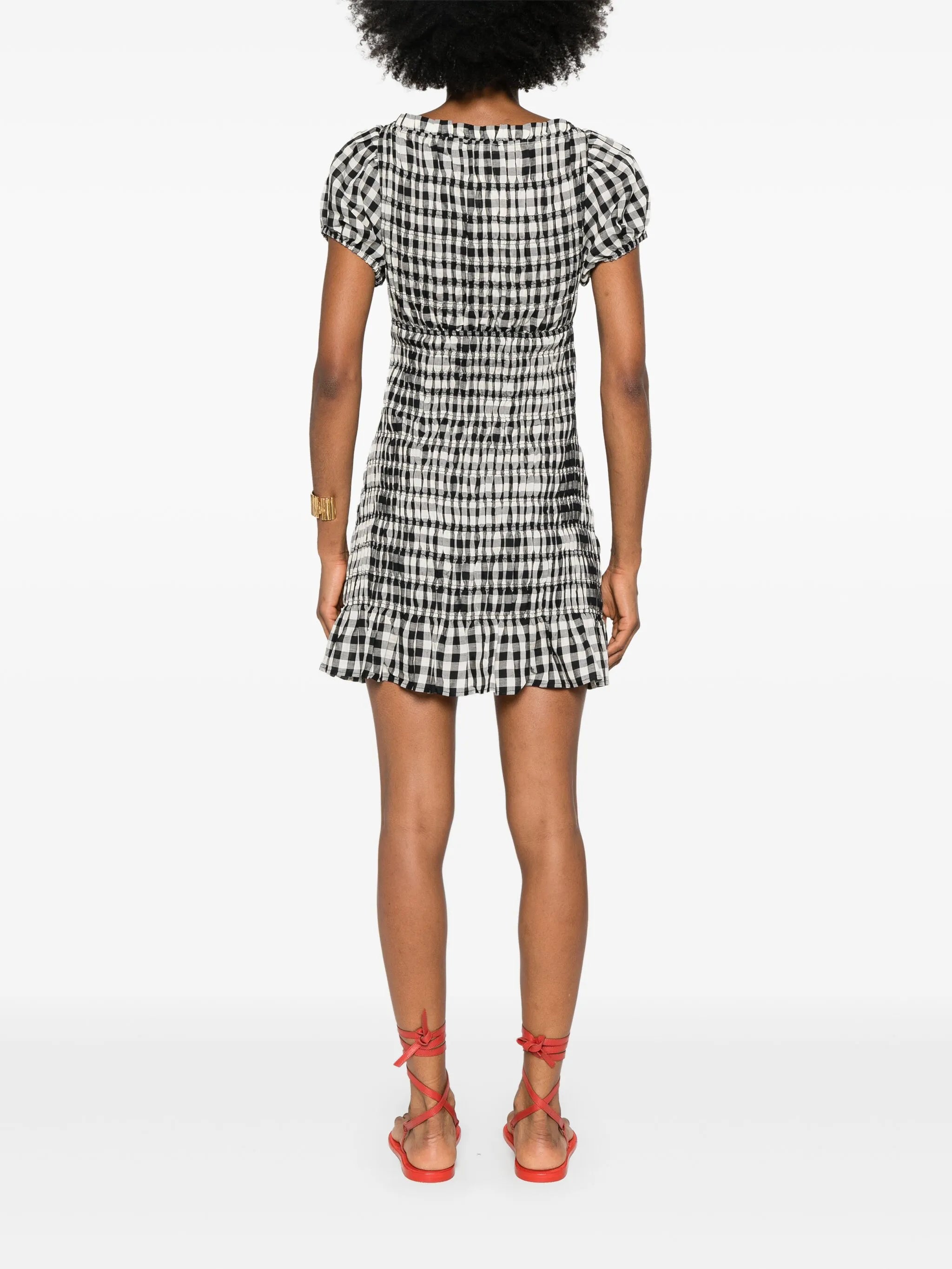 Rizzo gingham-check mini dress