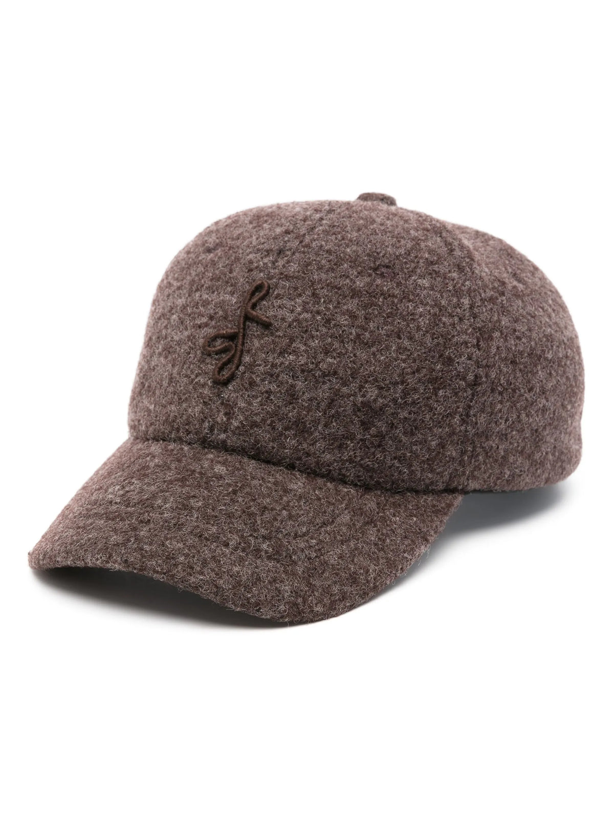 logo-embroidered felted cap