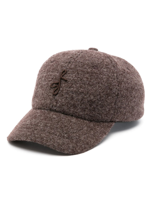 logo-embroidered felted cap