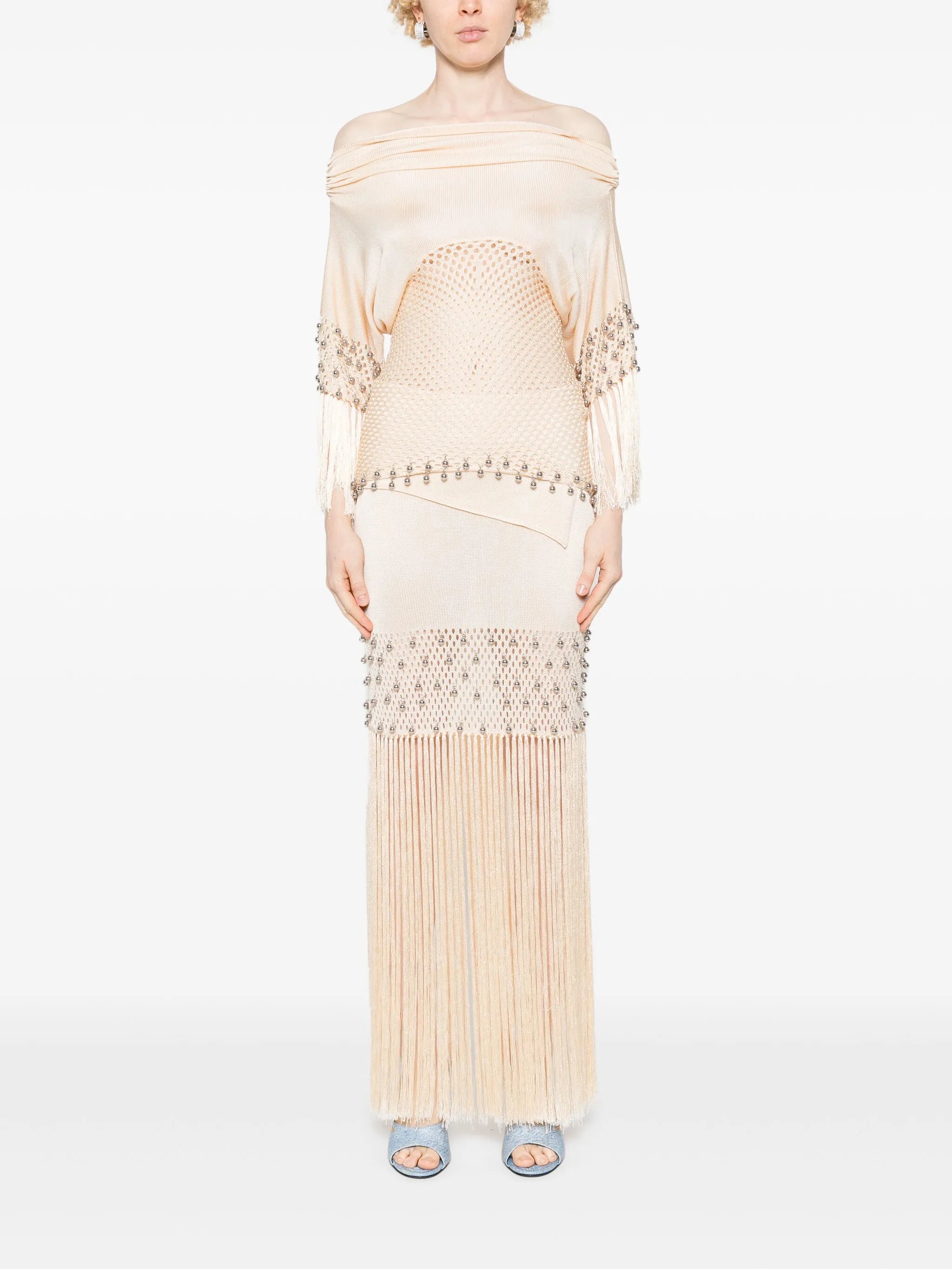fringed maxi skirt