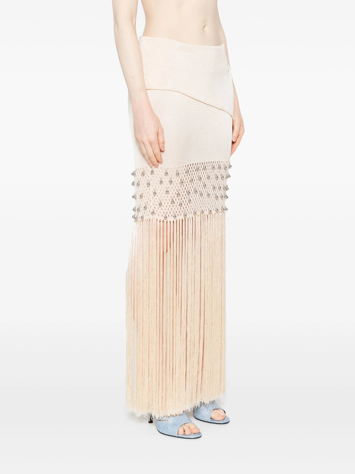 fringed maxi skirt