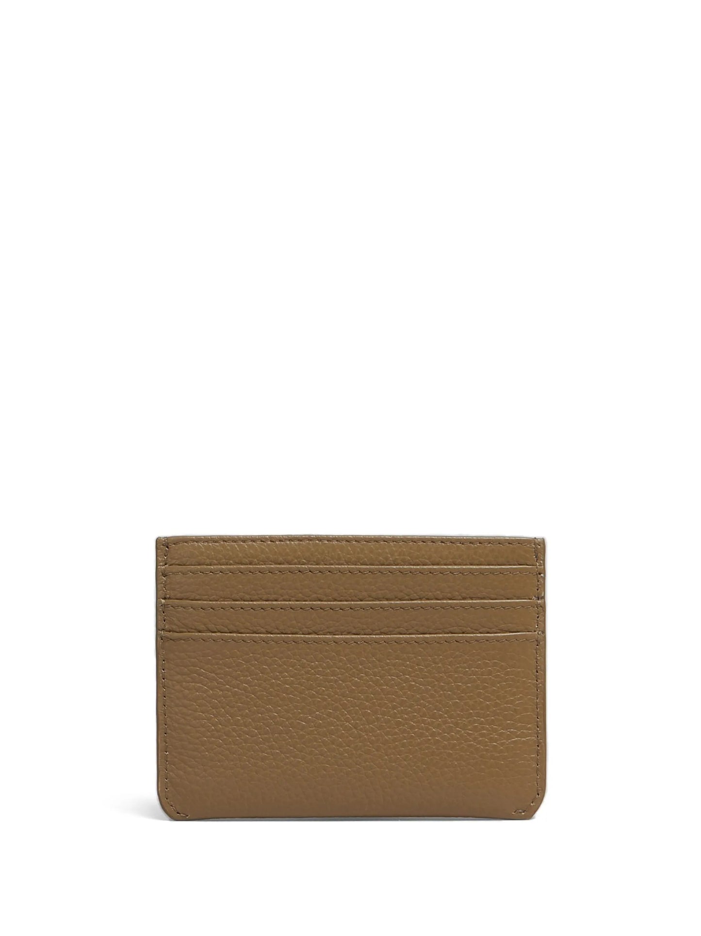 logo-embroidered leather card holder
