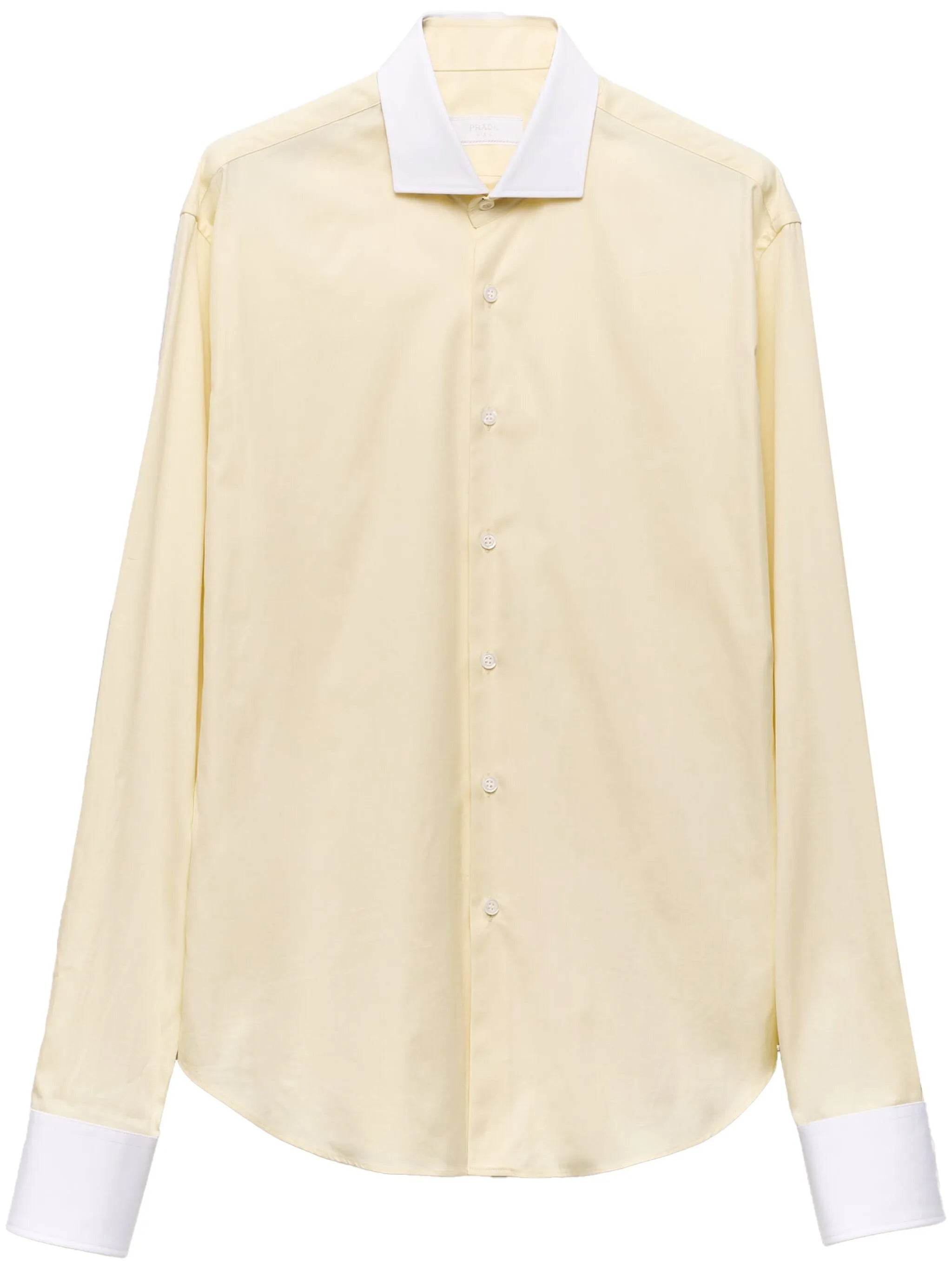contrasting-collar cotton shirt