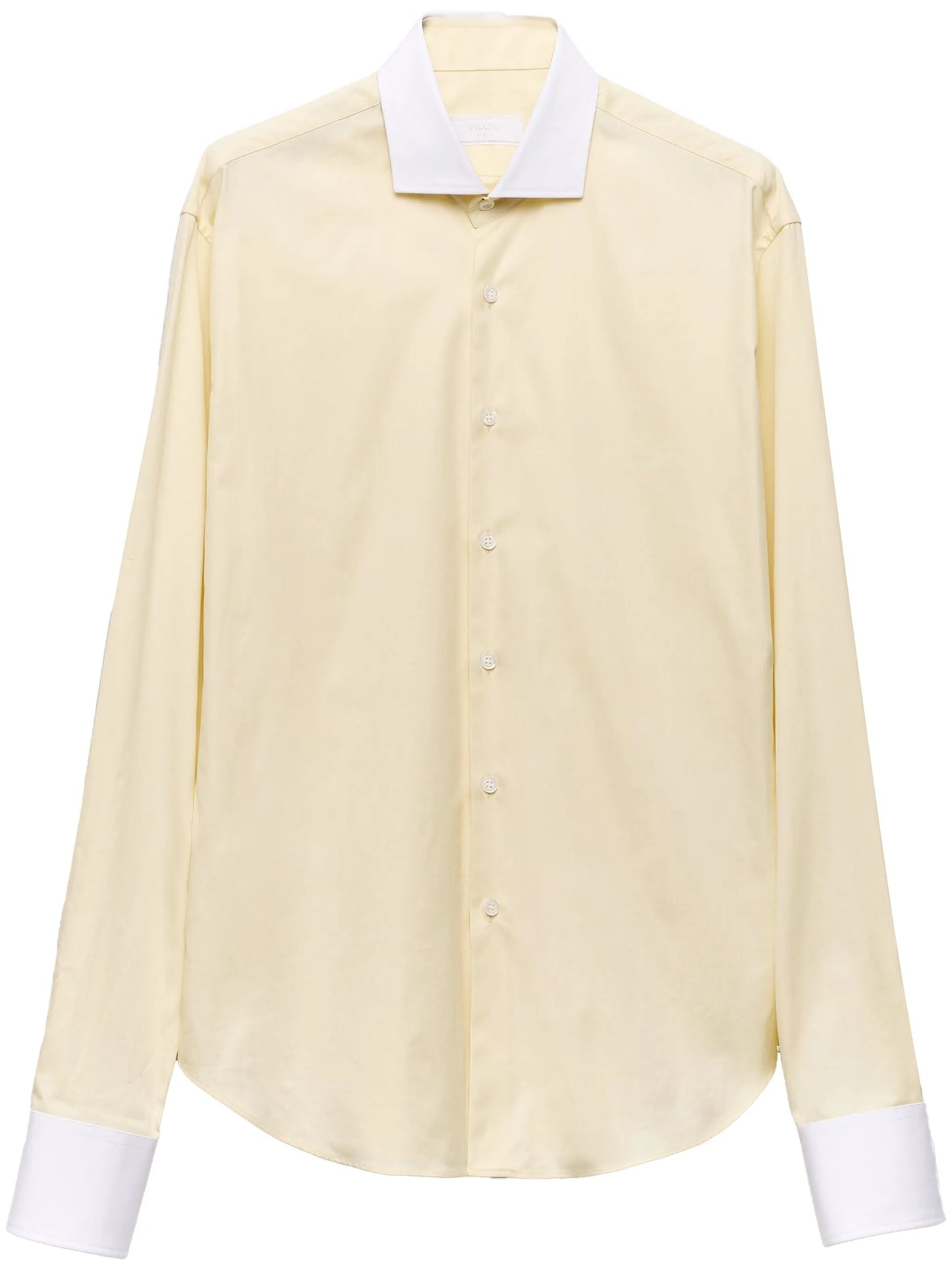 contrasting-collar cotton shirt