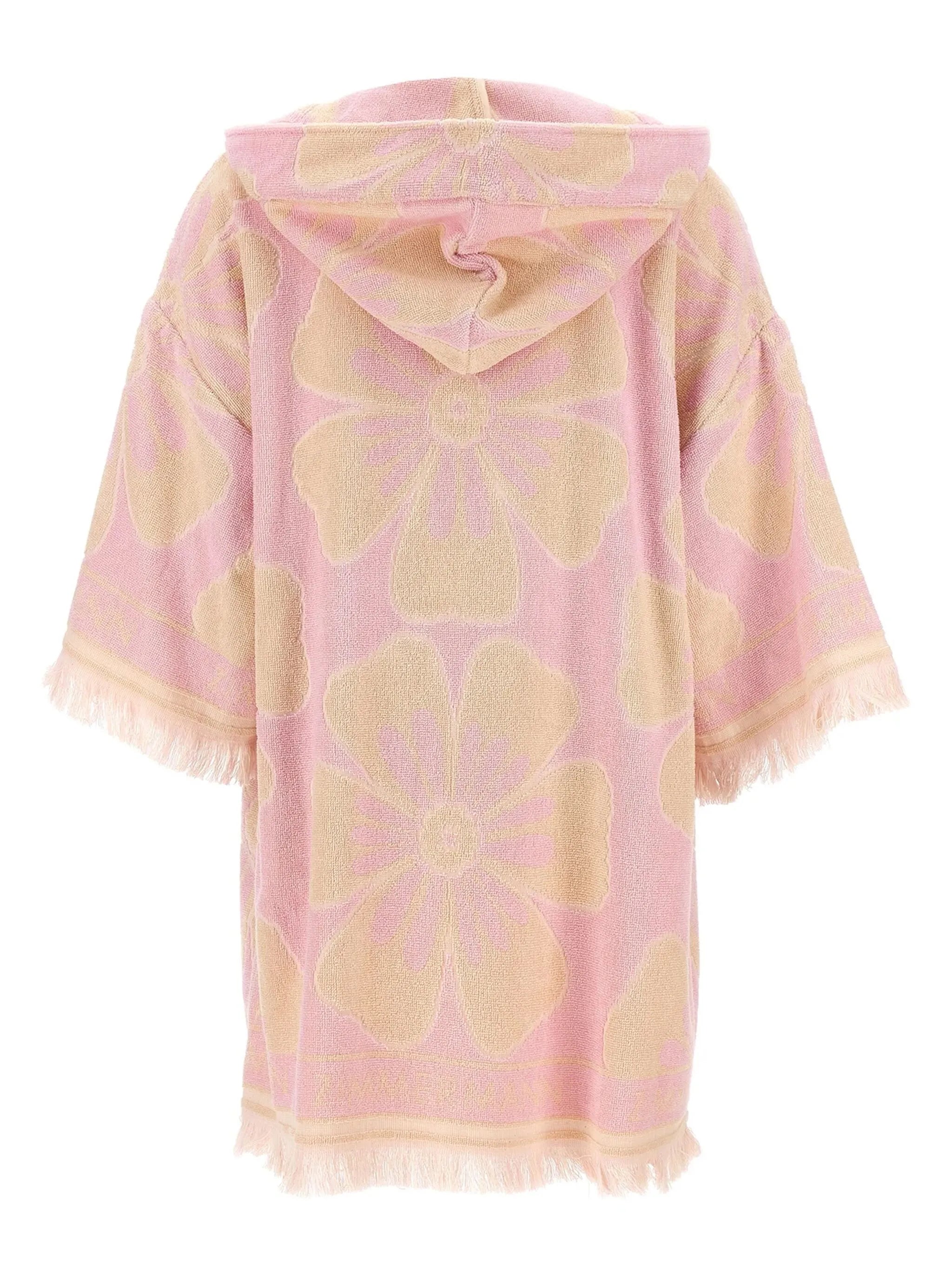 floral print towelled hooded beach dress