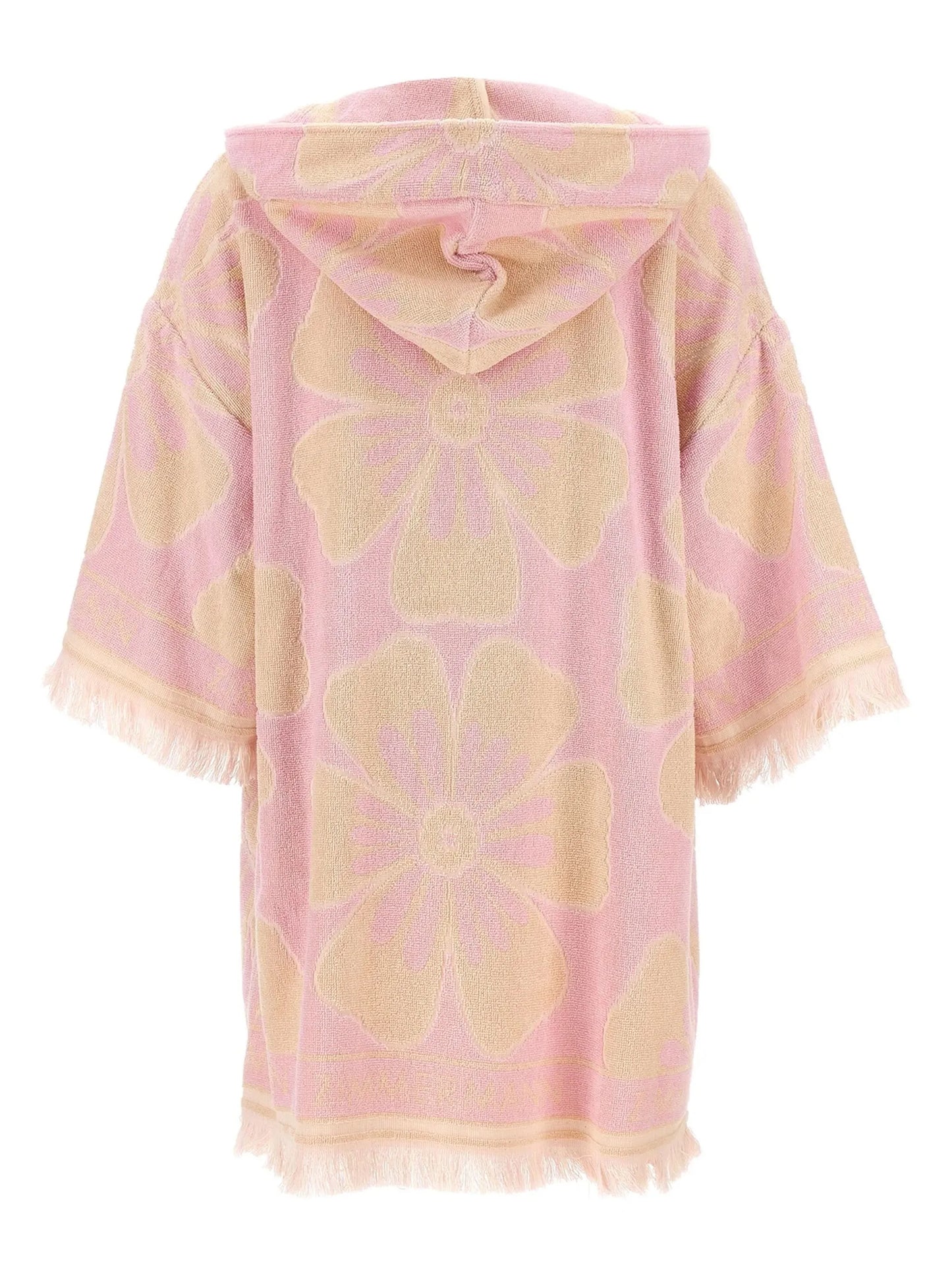 floral print towelled hooded beach dress
