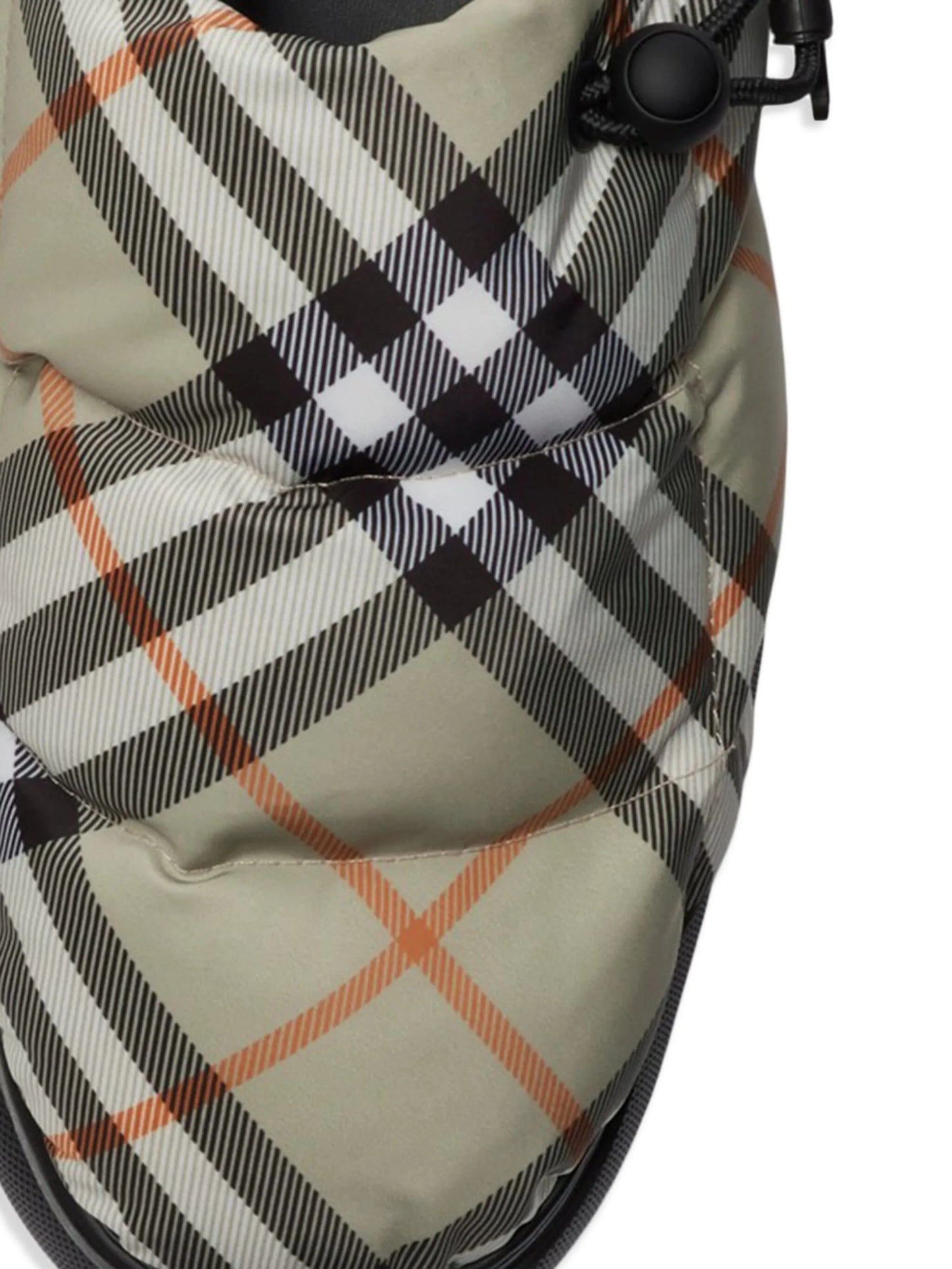 check pattern pillow mules
