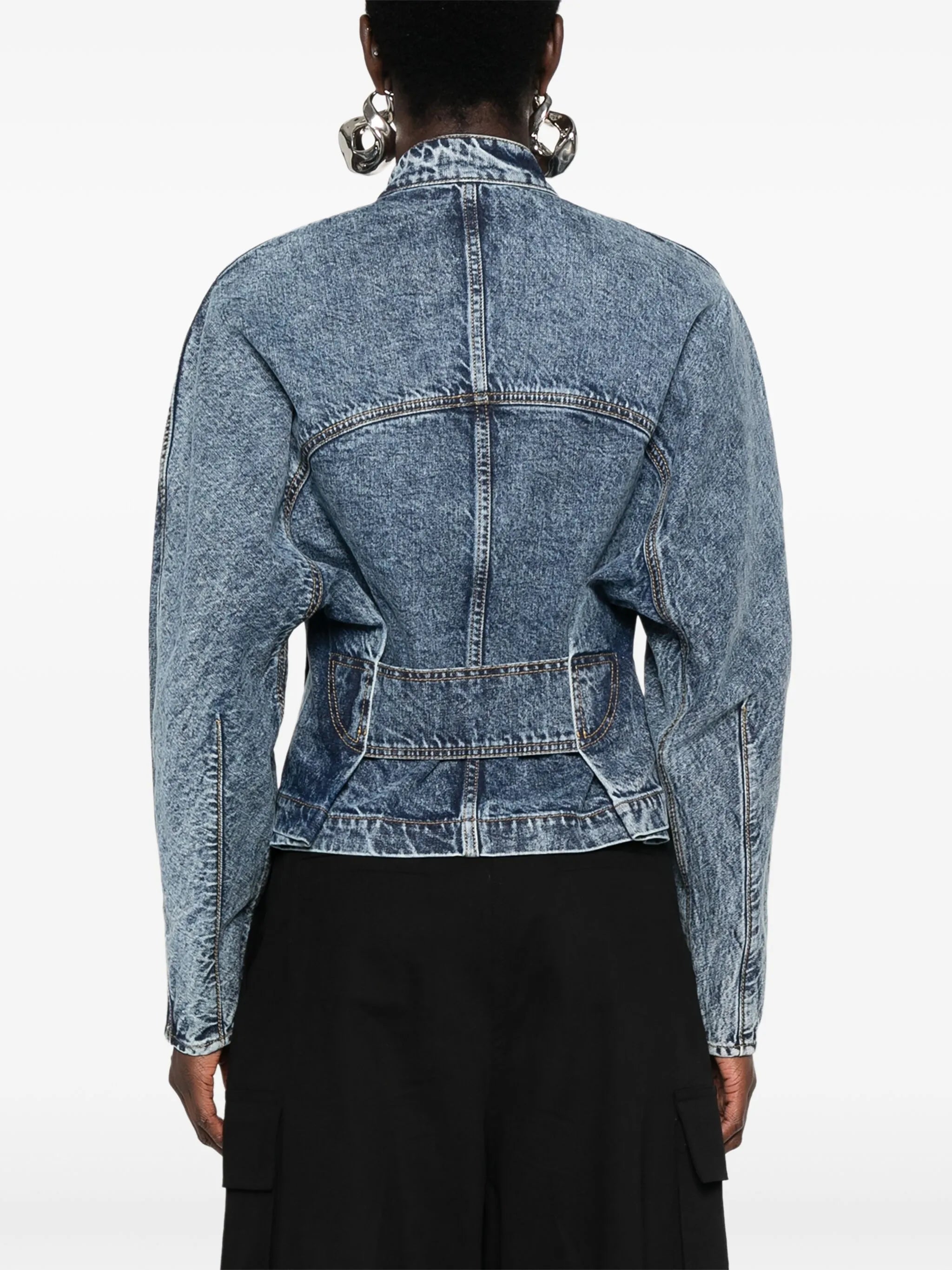 strap-detail denim jacket