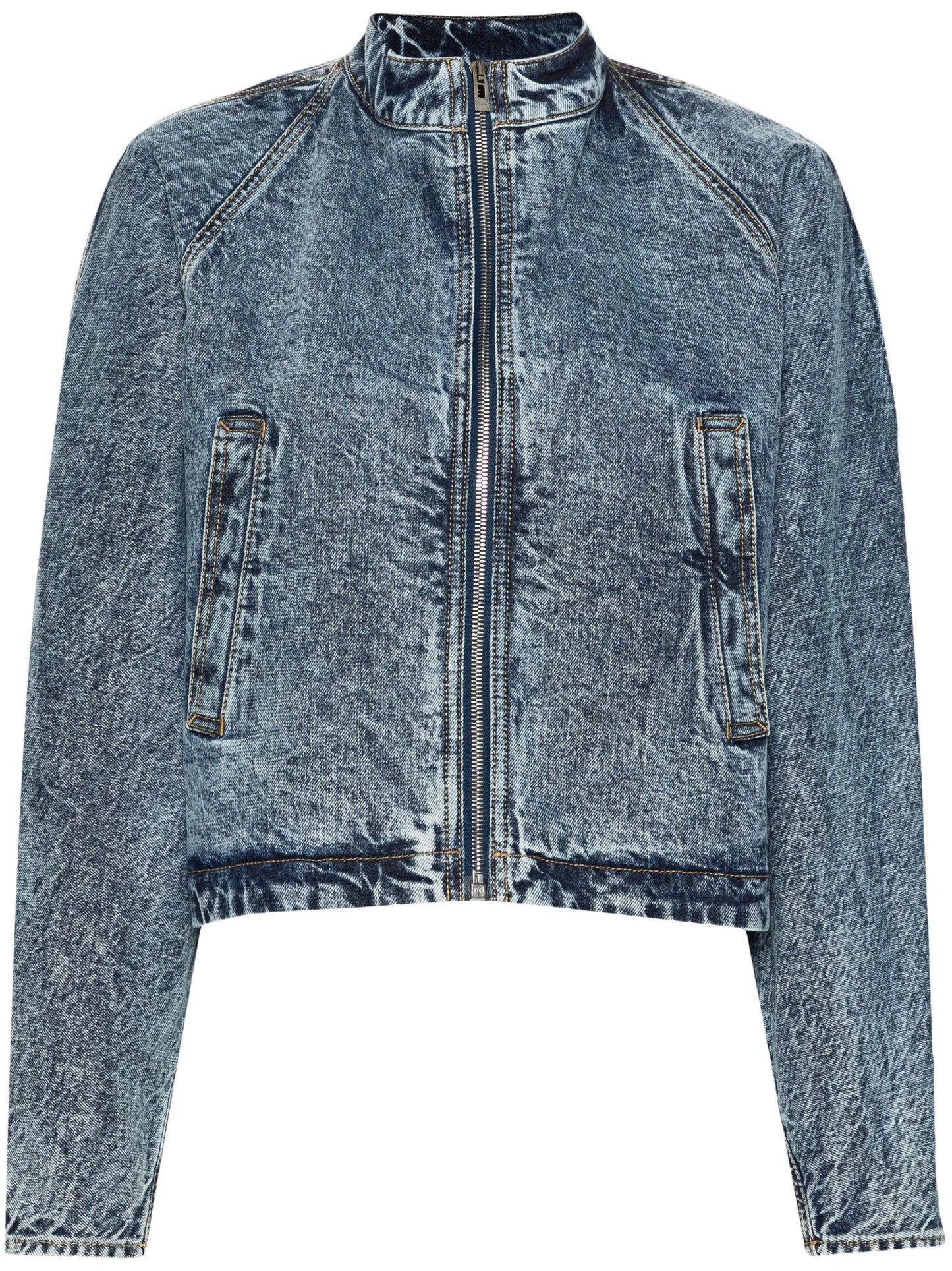 strap-detail denim jacket