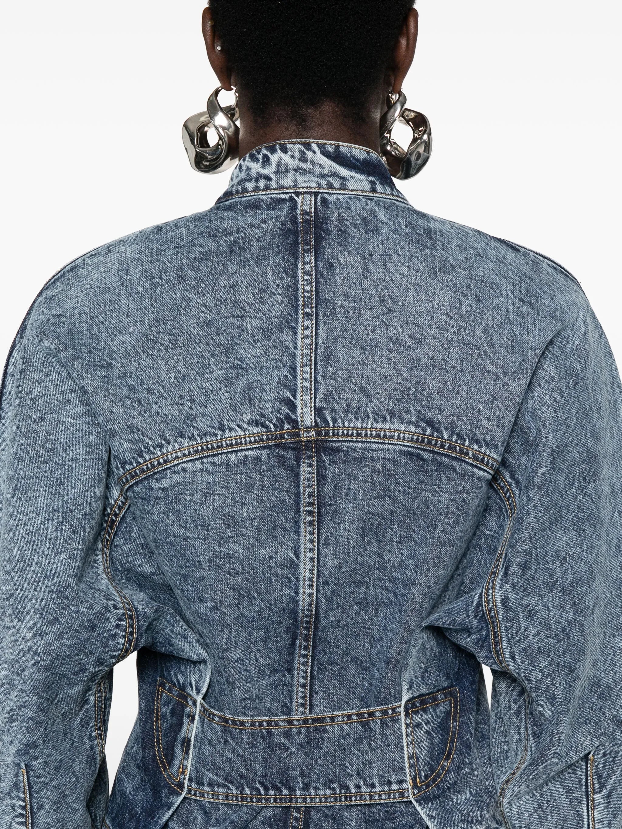 strap-detail denim jacket