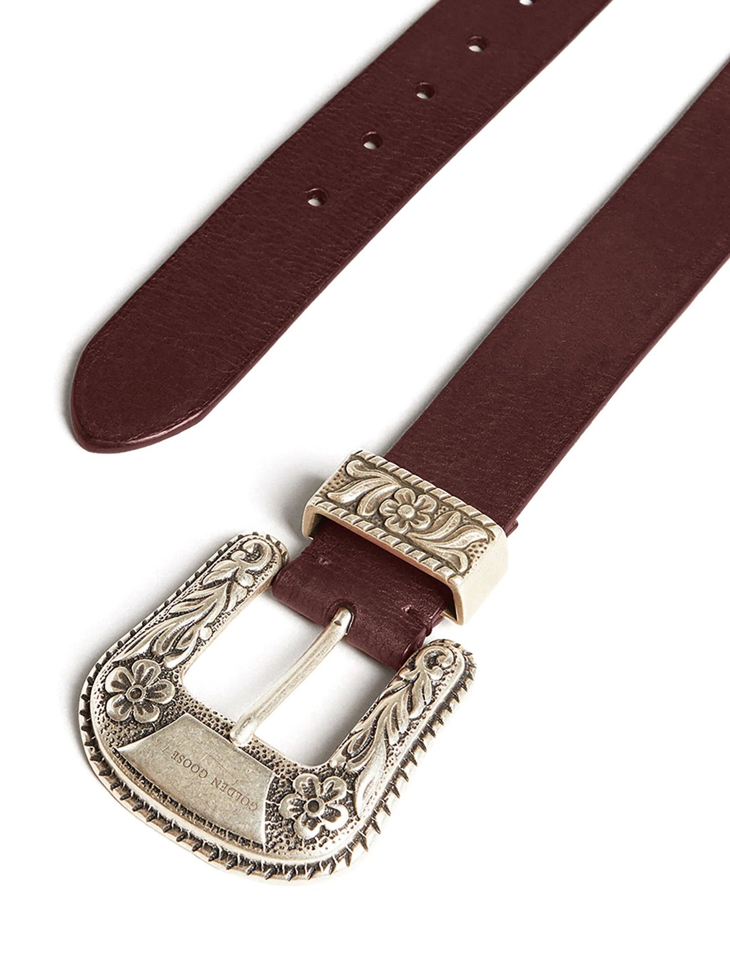 engraved logo leather belt