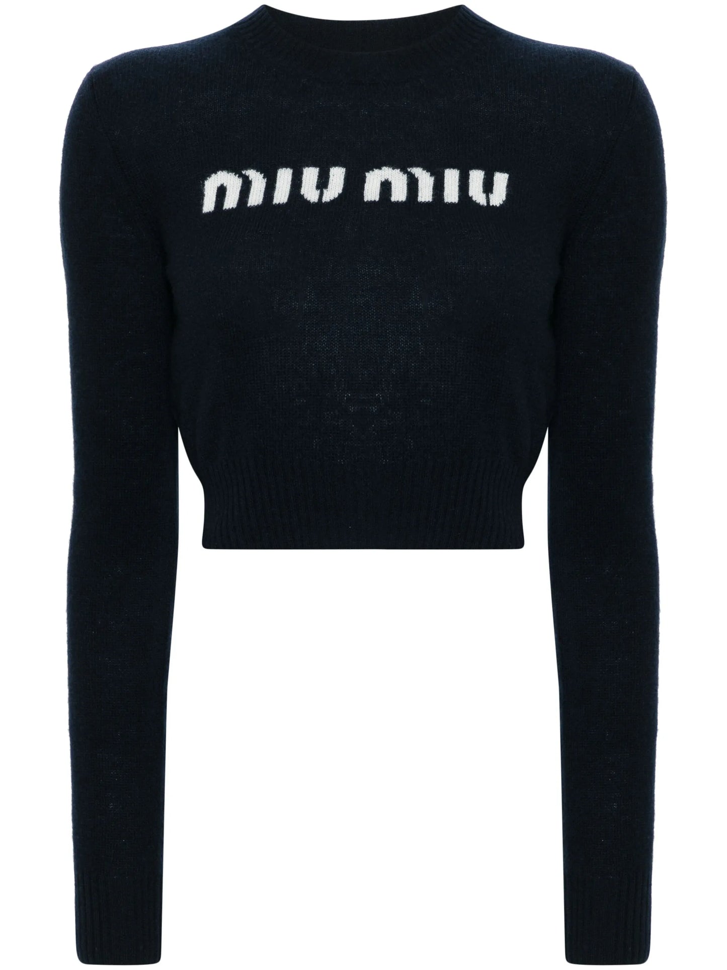 logo-intarsia cropped jumper