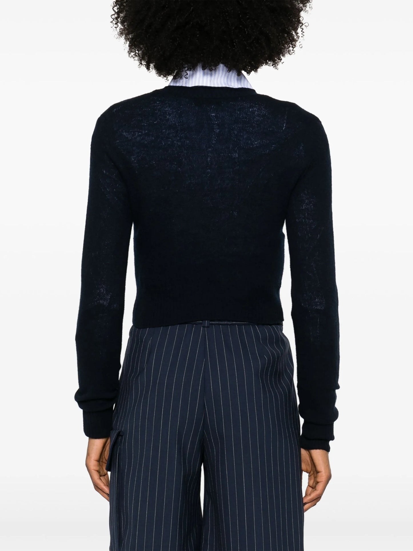 logo-intarsia cropped jumper