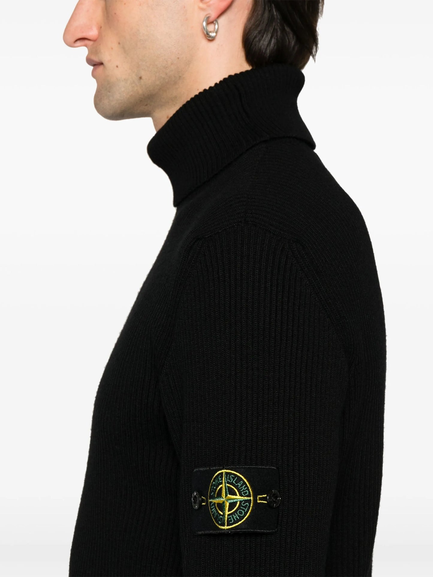 Compass-badge wool jumper