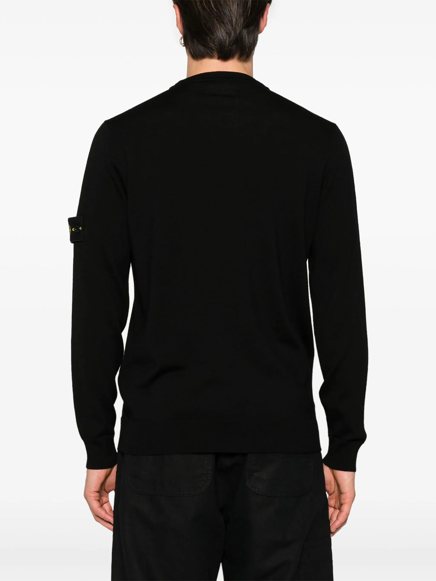removable logo-patch crew-neck sweatshirt