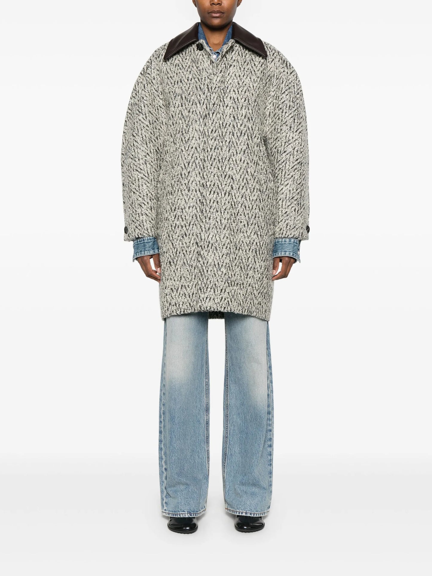 chevron-pattern coat