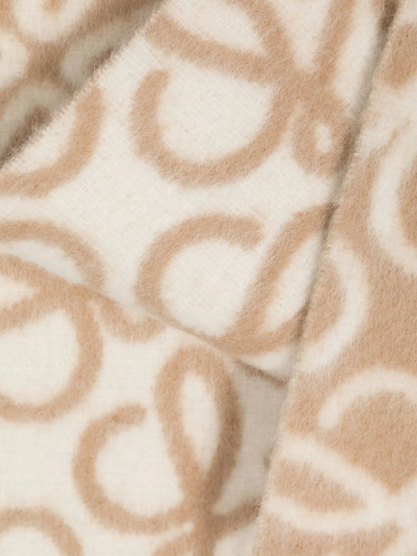 Anagram-jacquard fringed scarf