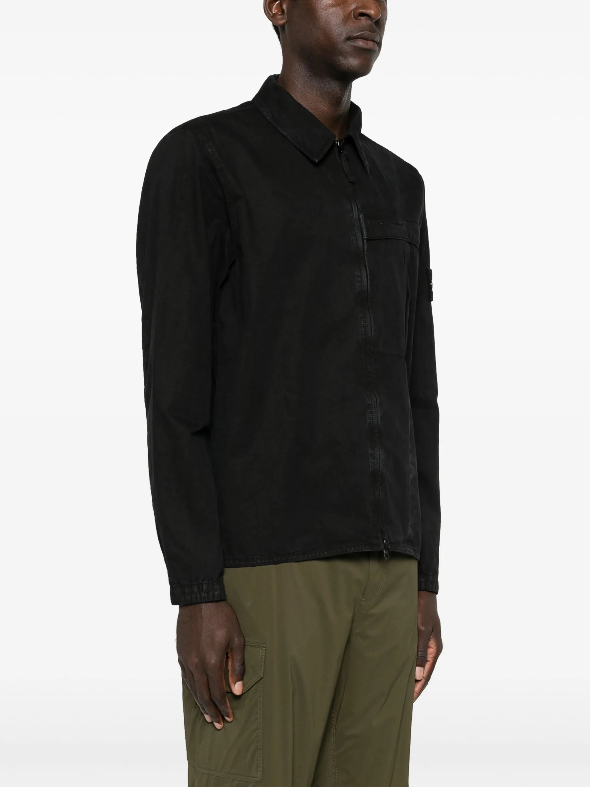 Compass-badge cotton jacket