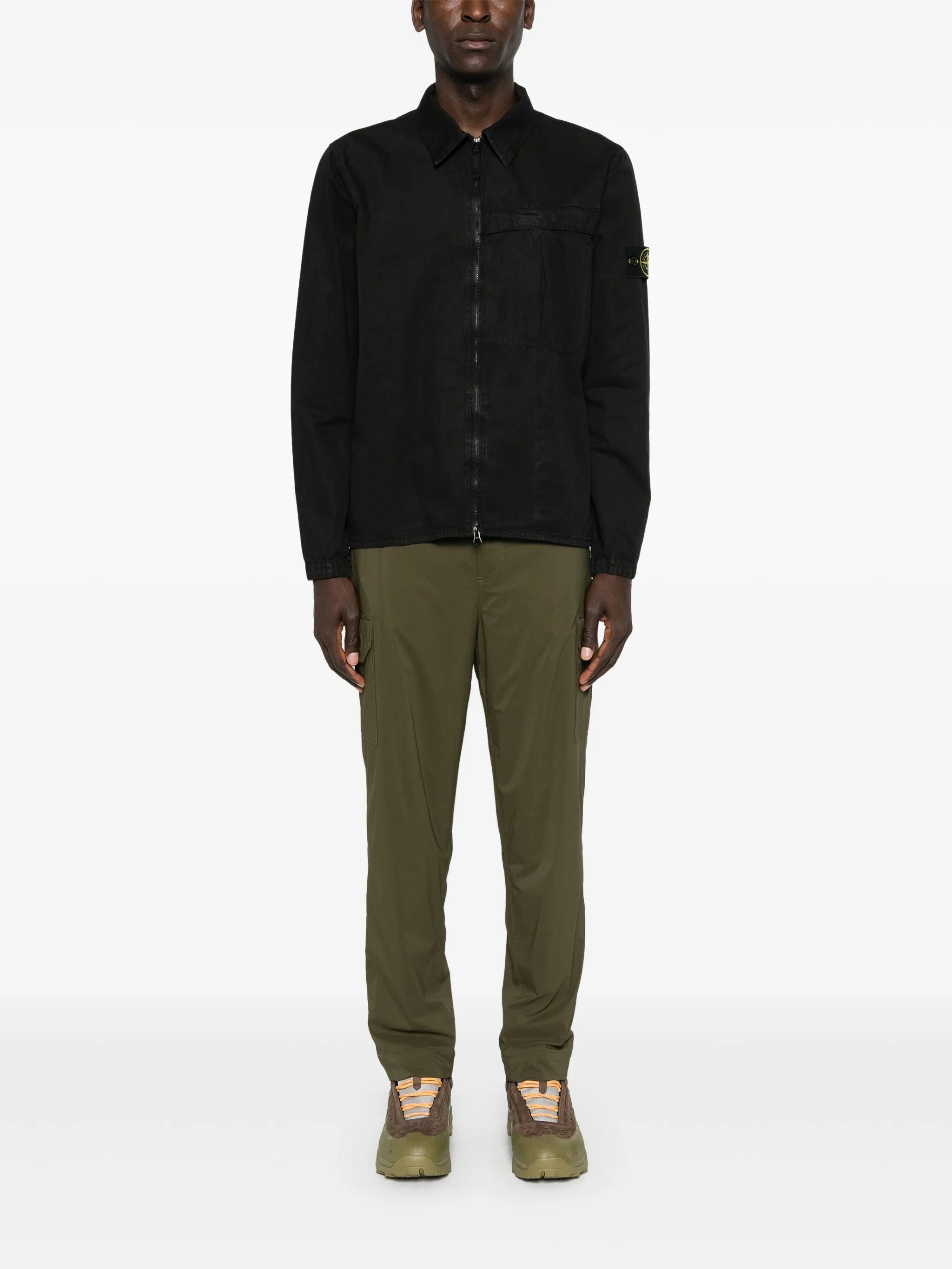 Compass-badge cotton jacket