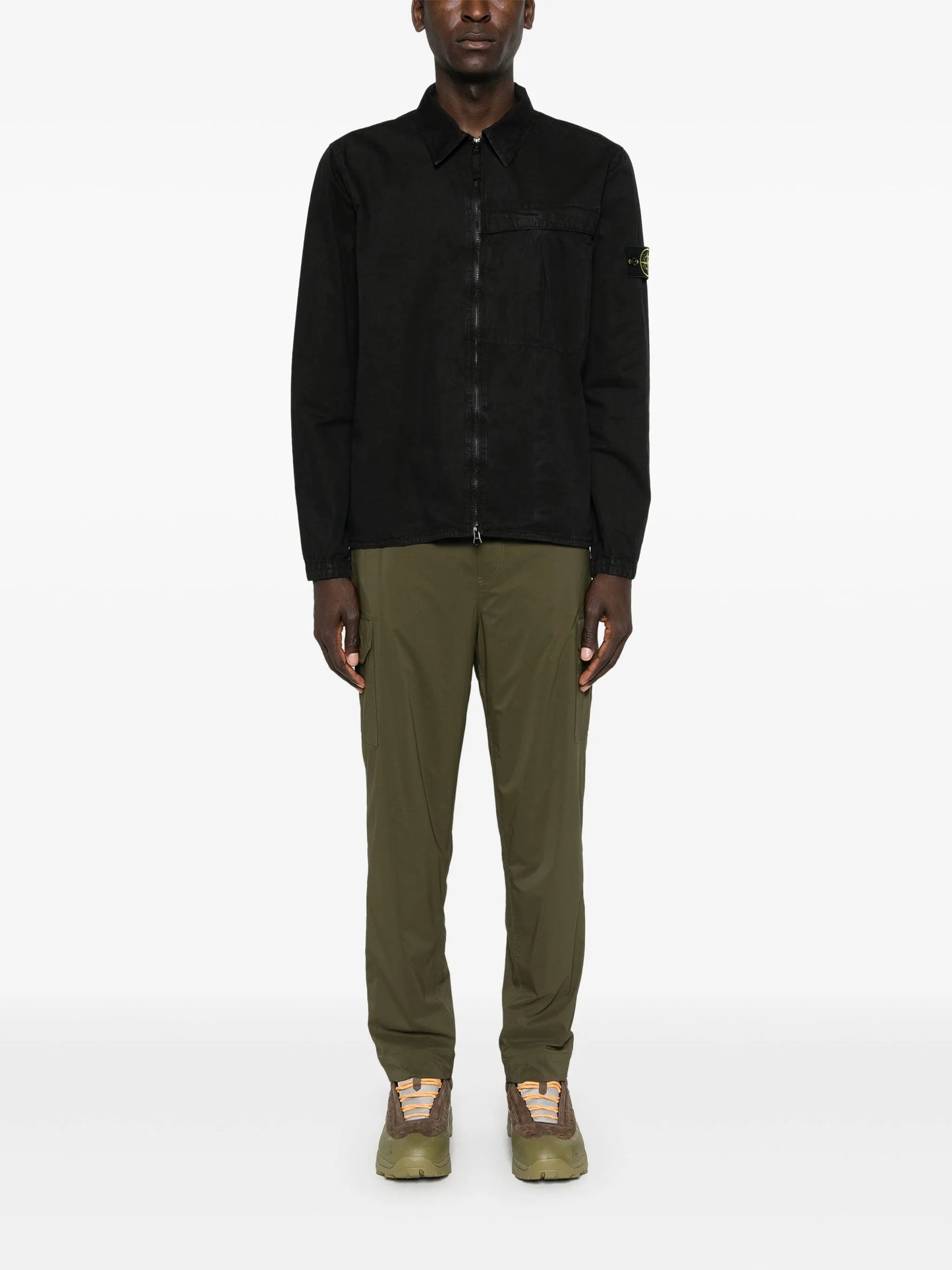 Compass-badge cotton jacket
