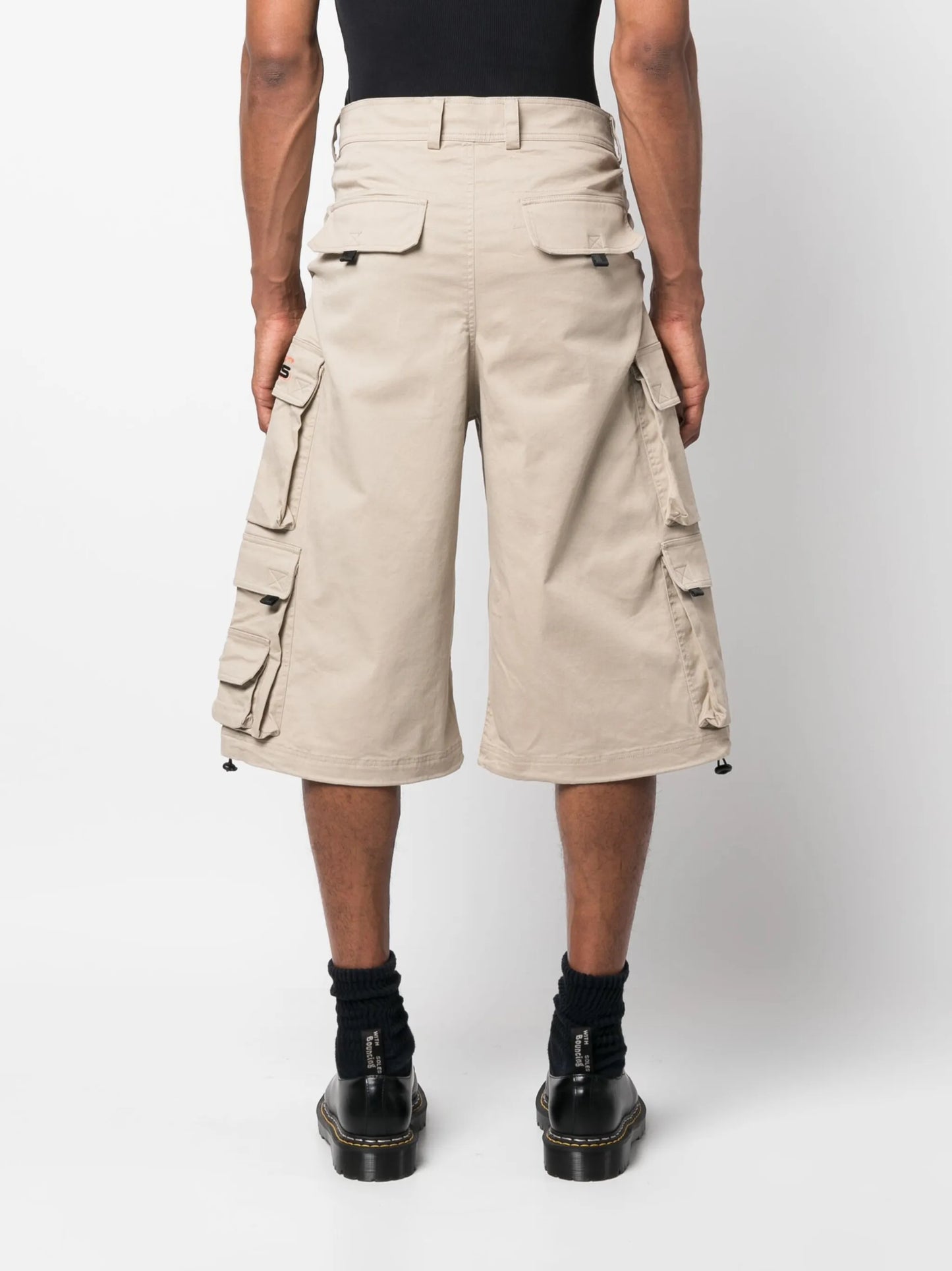 MARTINE ROSE WIDE LEG PULLED CARGO SHORT BEIGE "BEIGE"