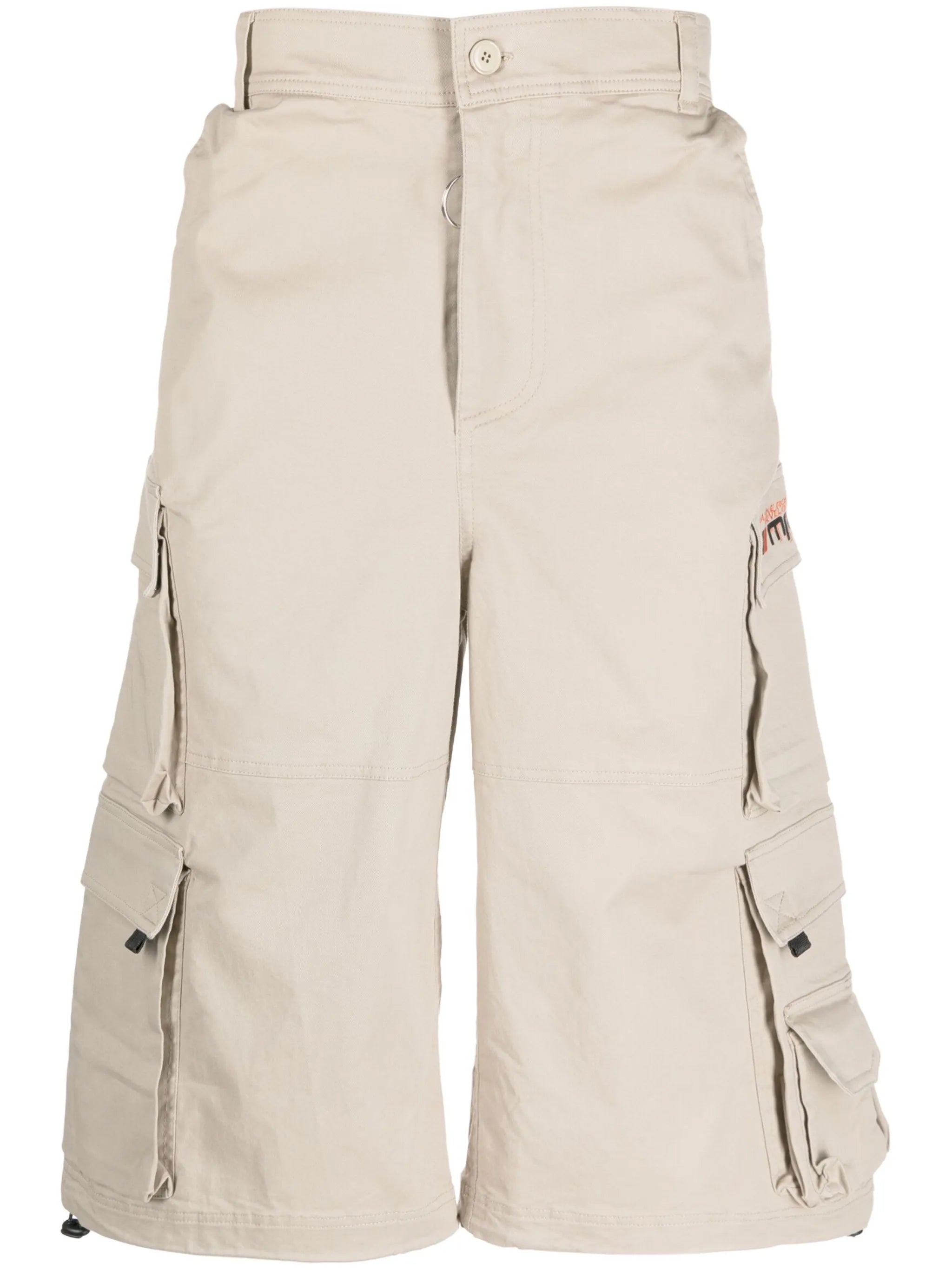 MARTINE ROSE WIDE LEG PULLED CARGO SHORT BEIGE 
