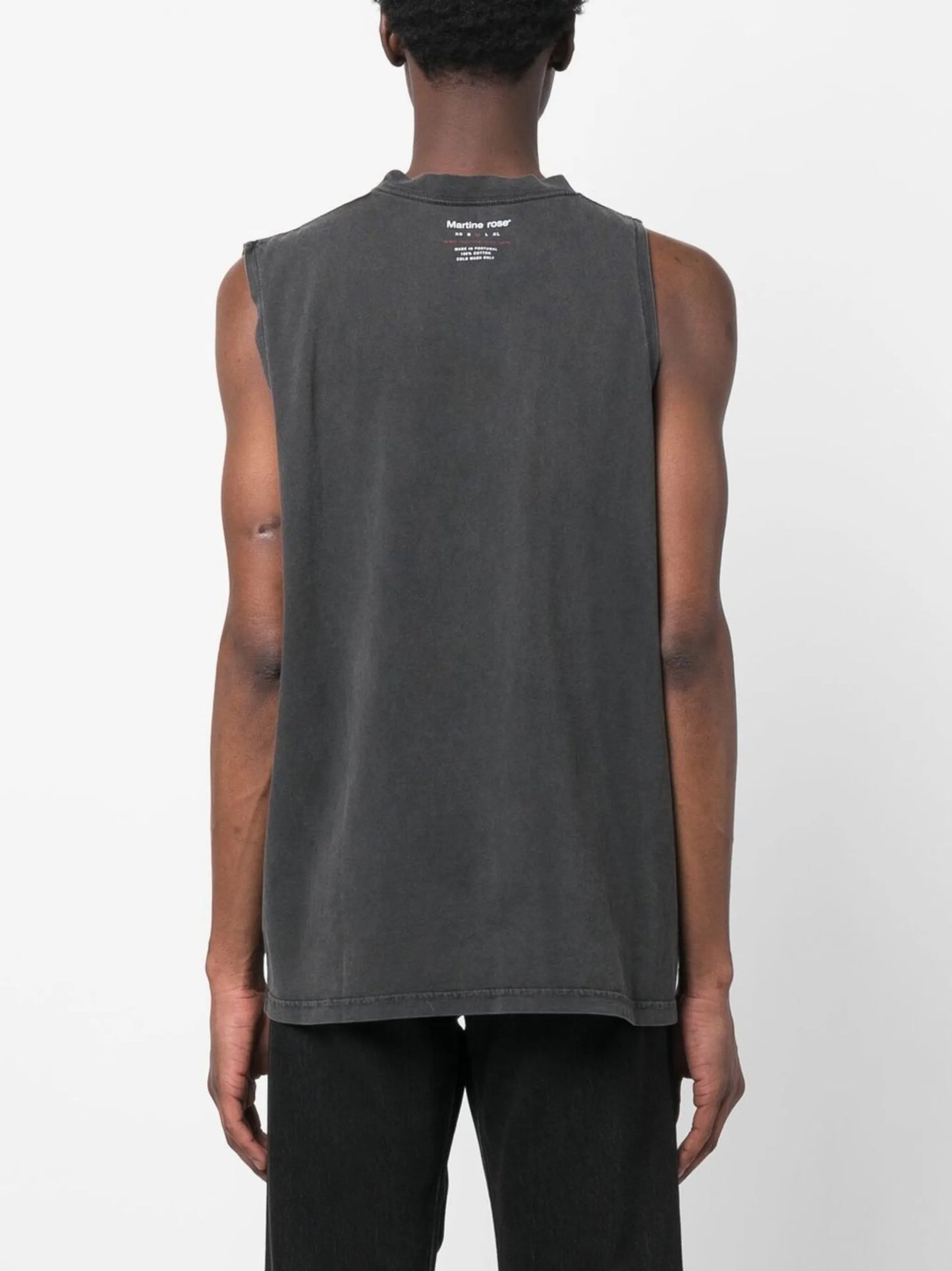 MARTINE ROSE KNITTED LOGO VEST WASHED BLACK "BLACK"