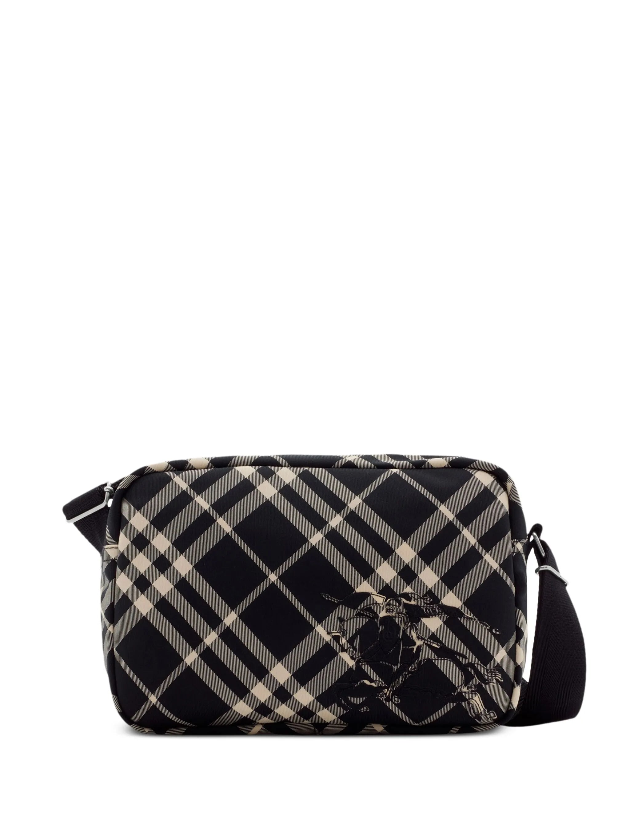 EKD-appliqué checked crossbody bag