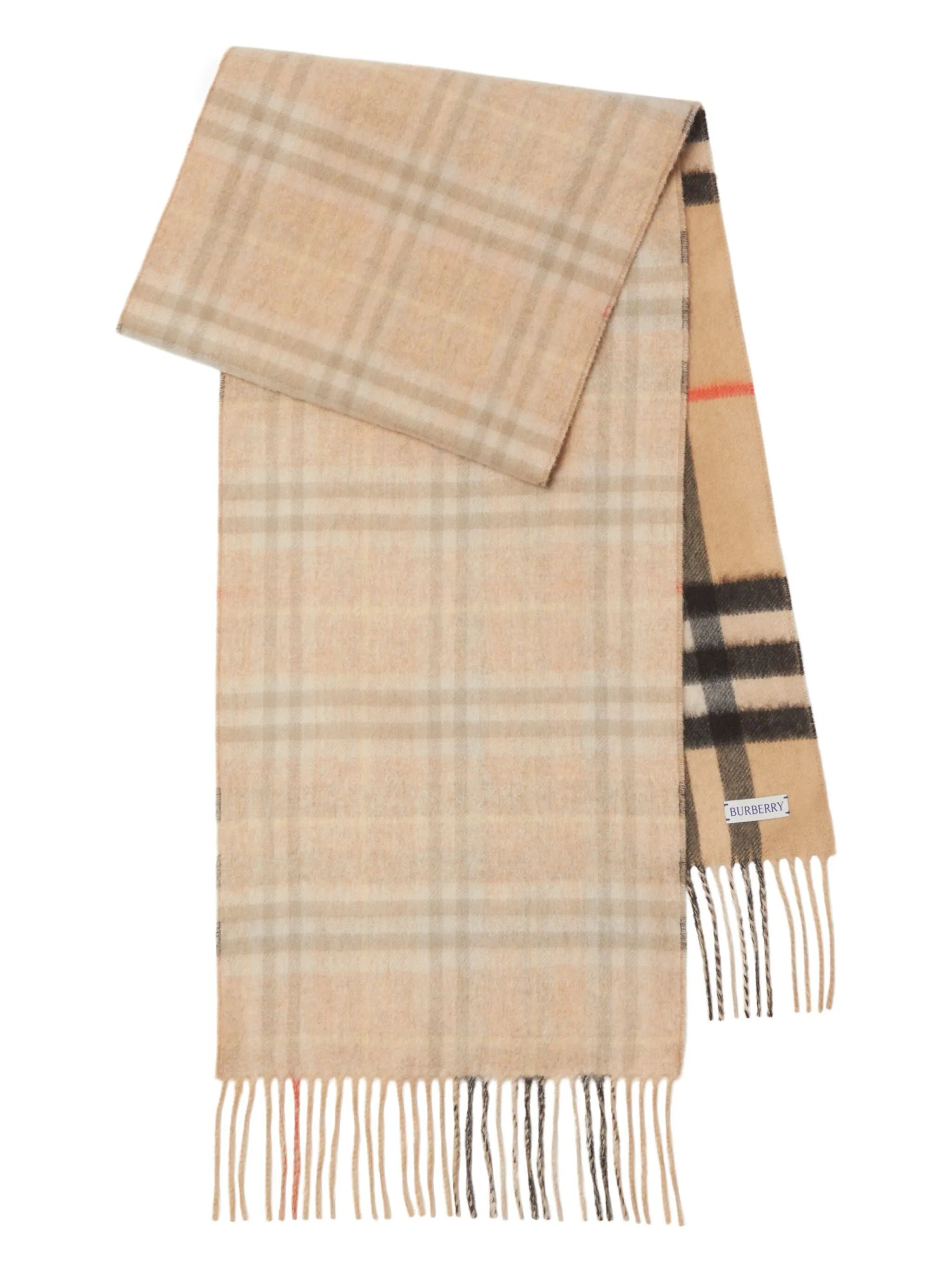 reversible check cashmere scarf