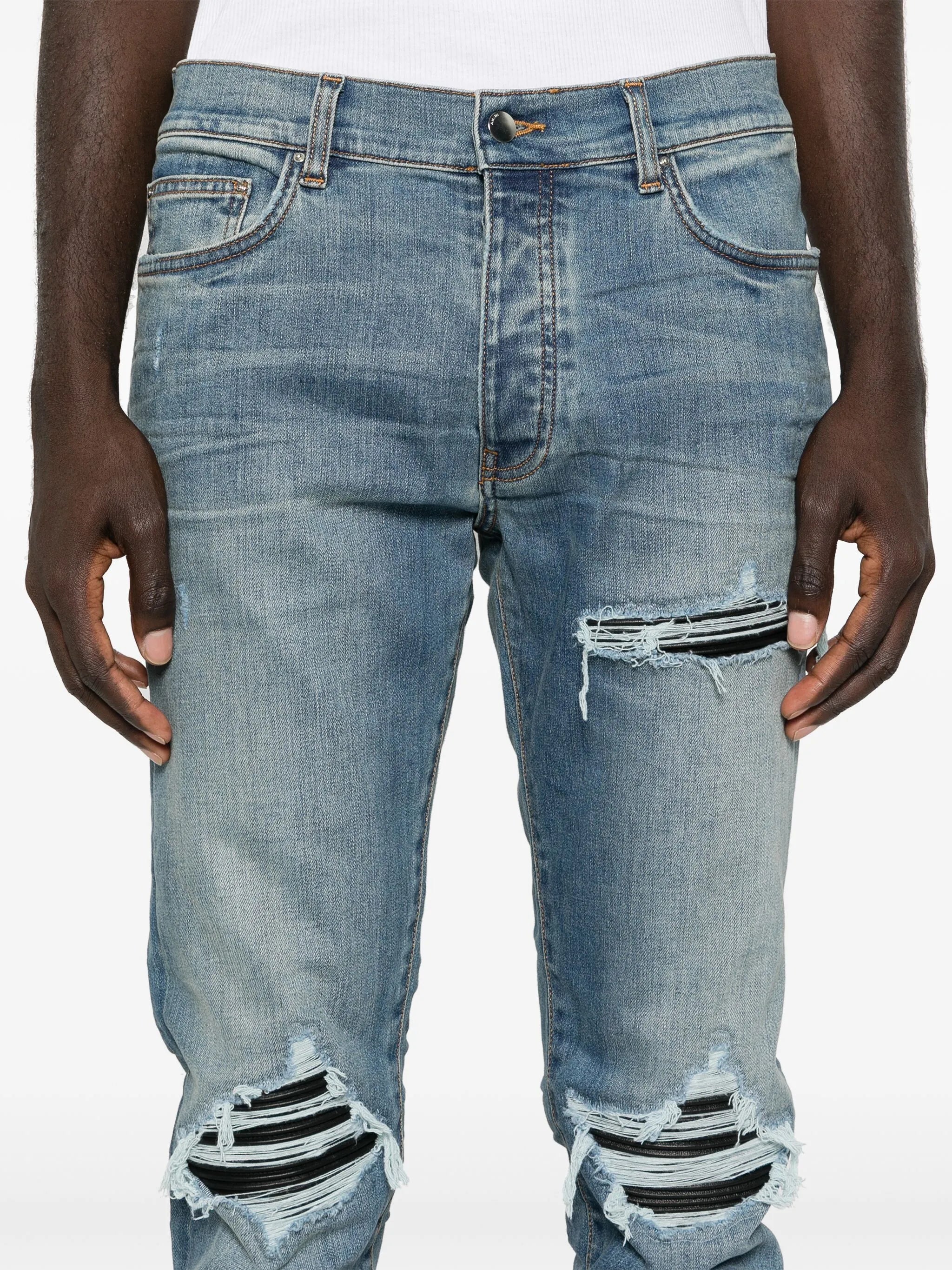 MX1 distressed-effect skinny jeans