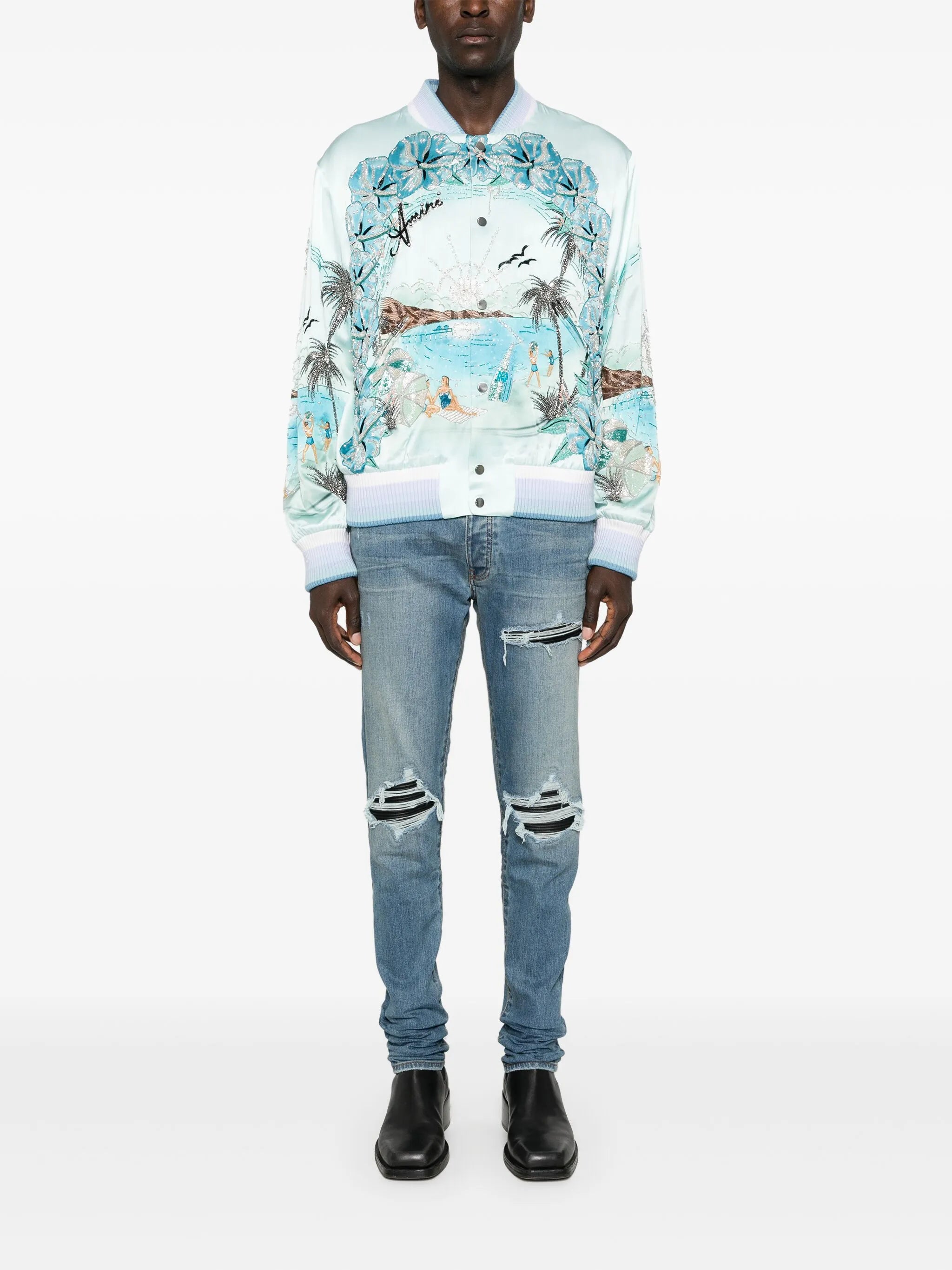MX1 distressed-effect skinny jeans