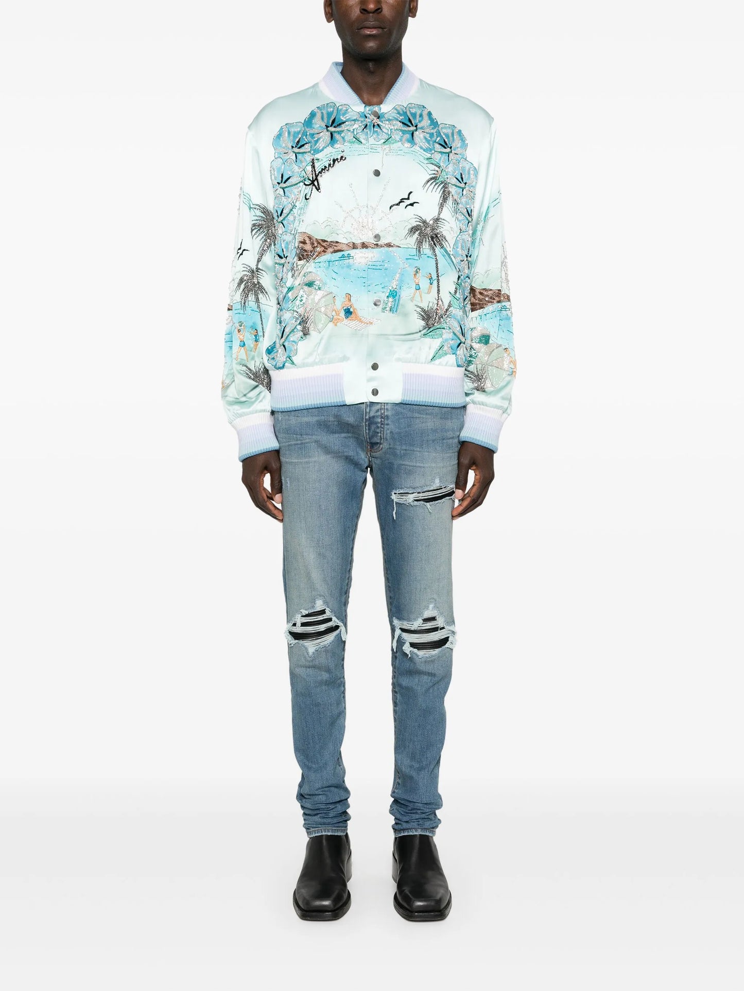 MX1 distressed-effect skinny jeans