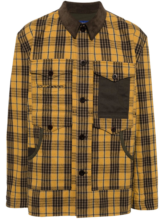 plaid-patterned jacket