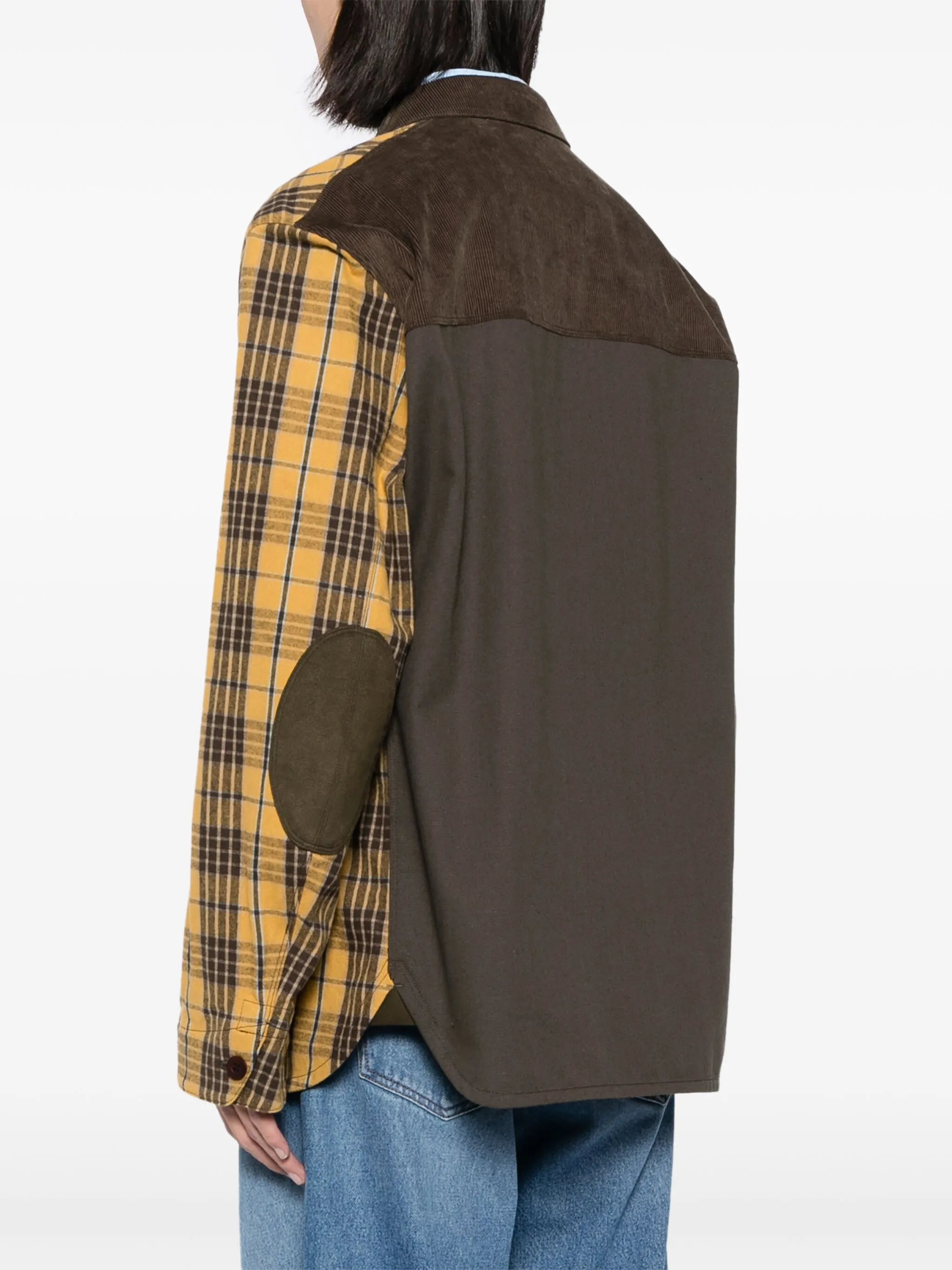 plaid-patterned jacket