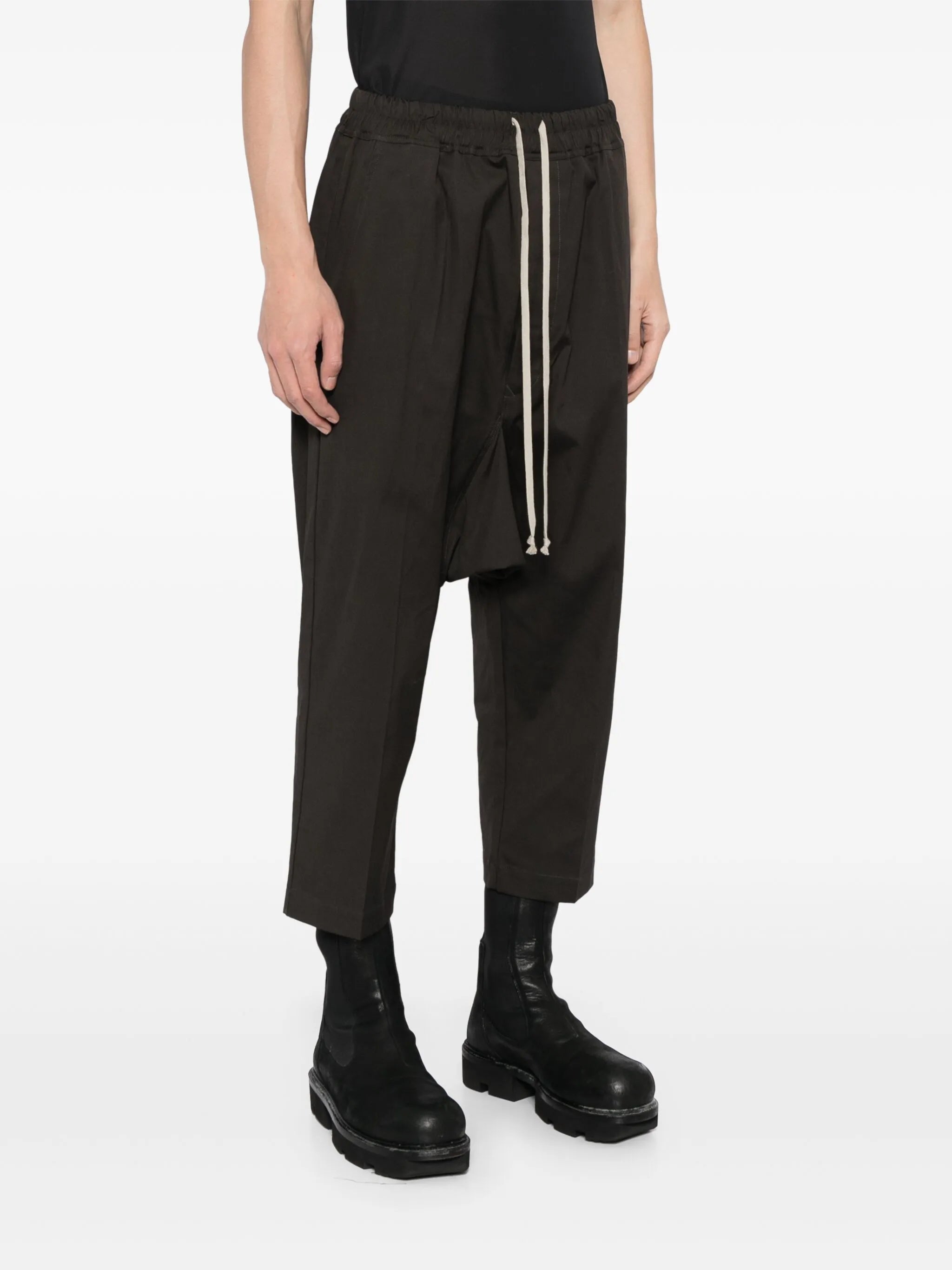 drawstring cropped trousers