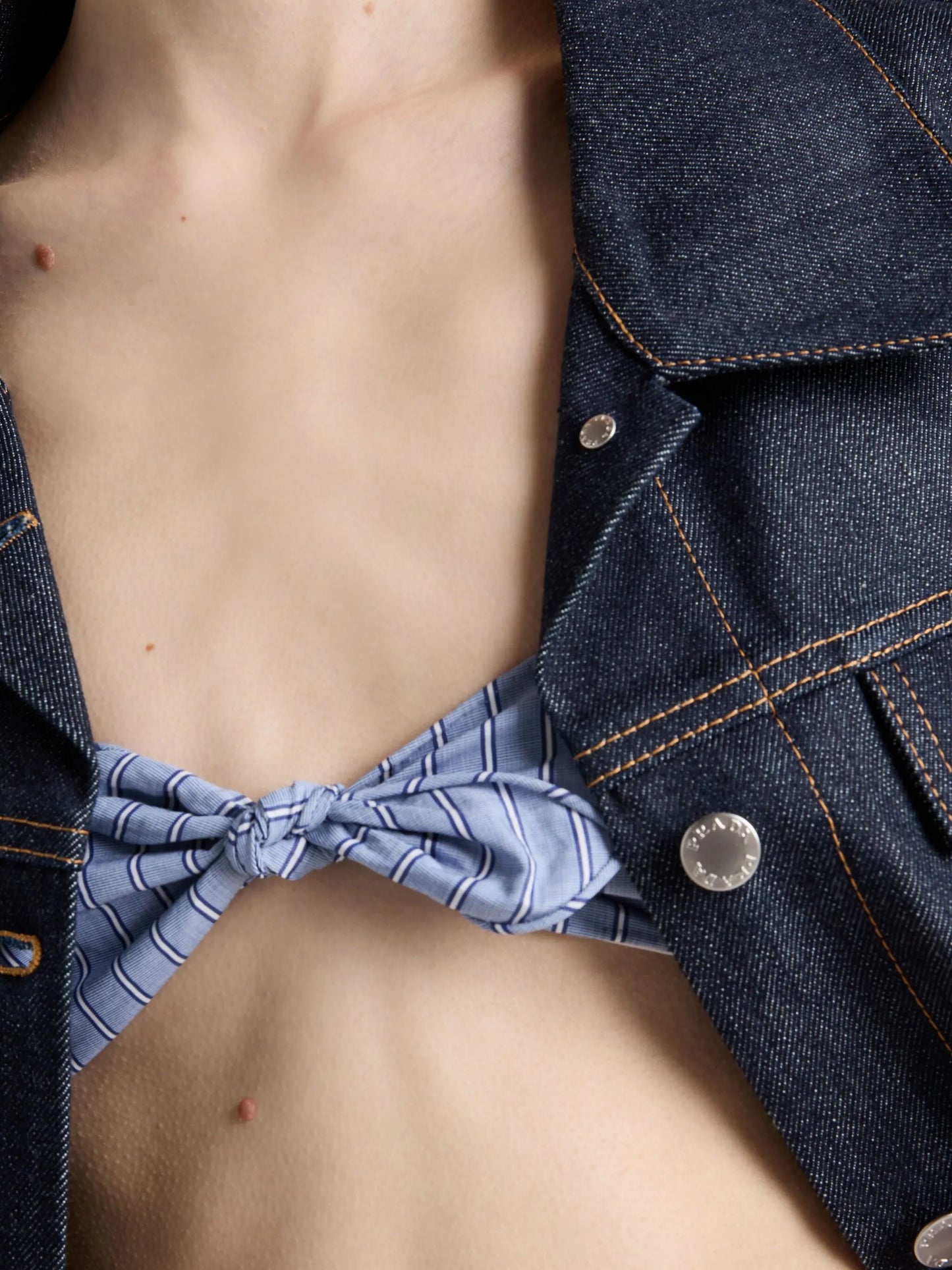 triangle-logo denim vest