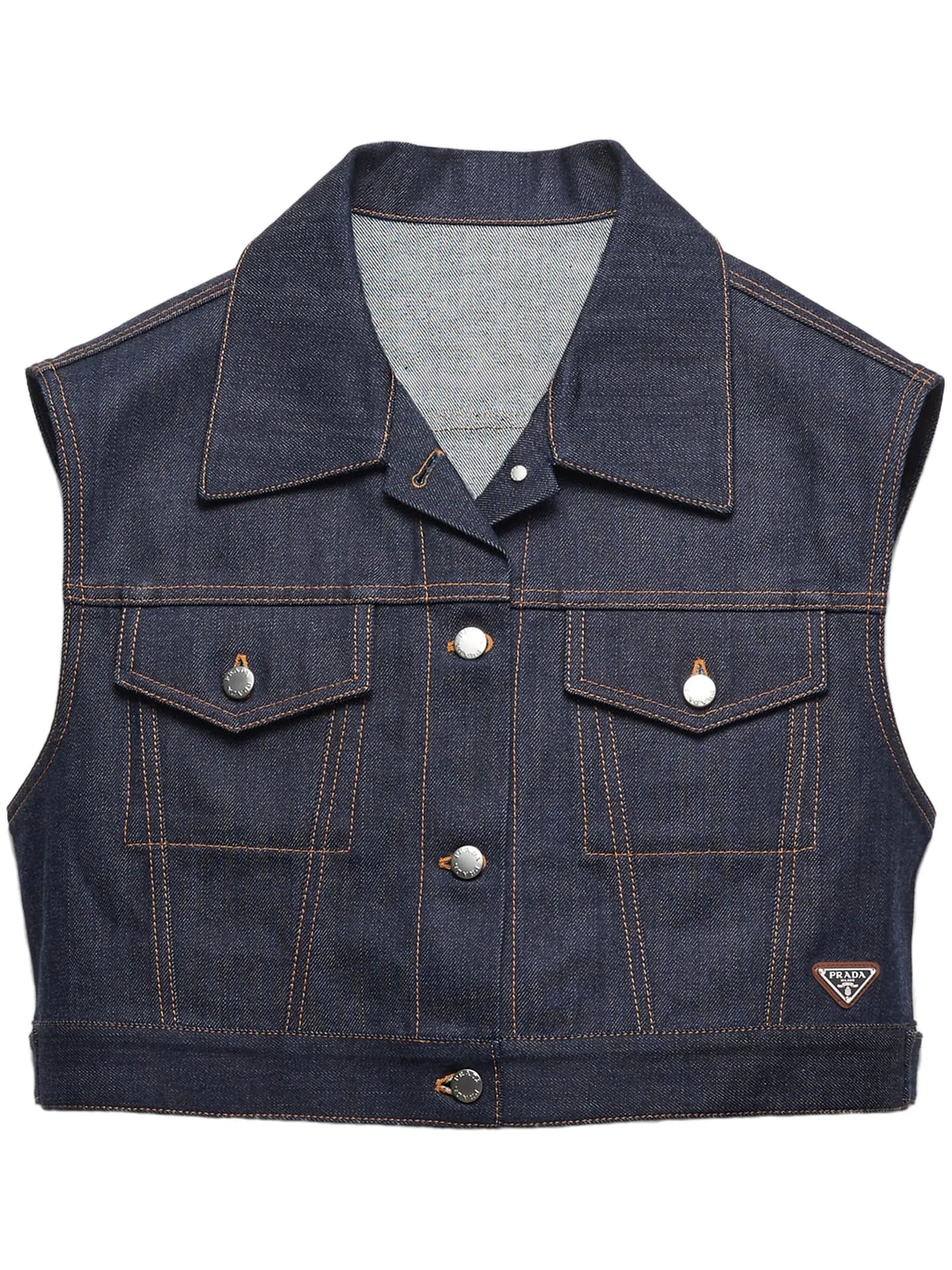 triangle-logo denim vest