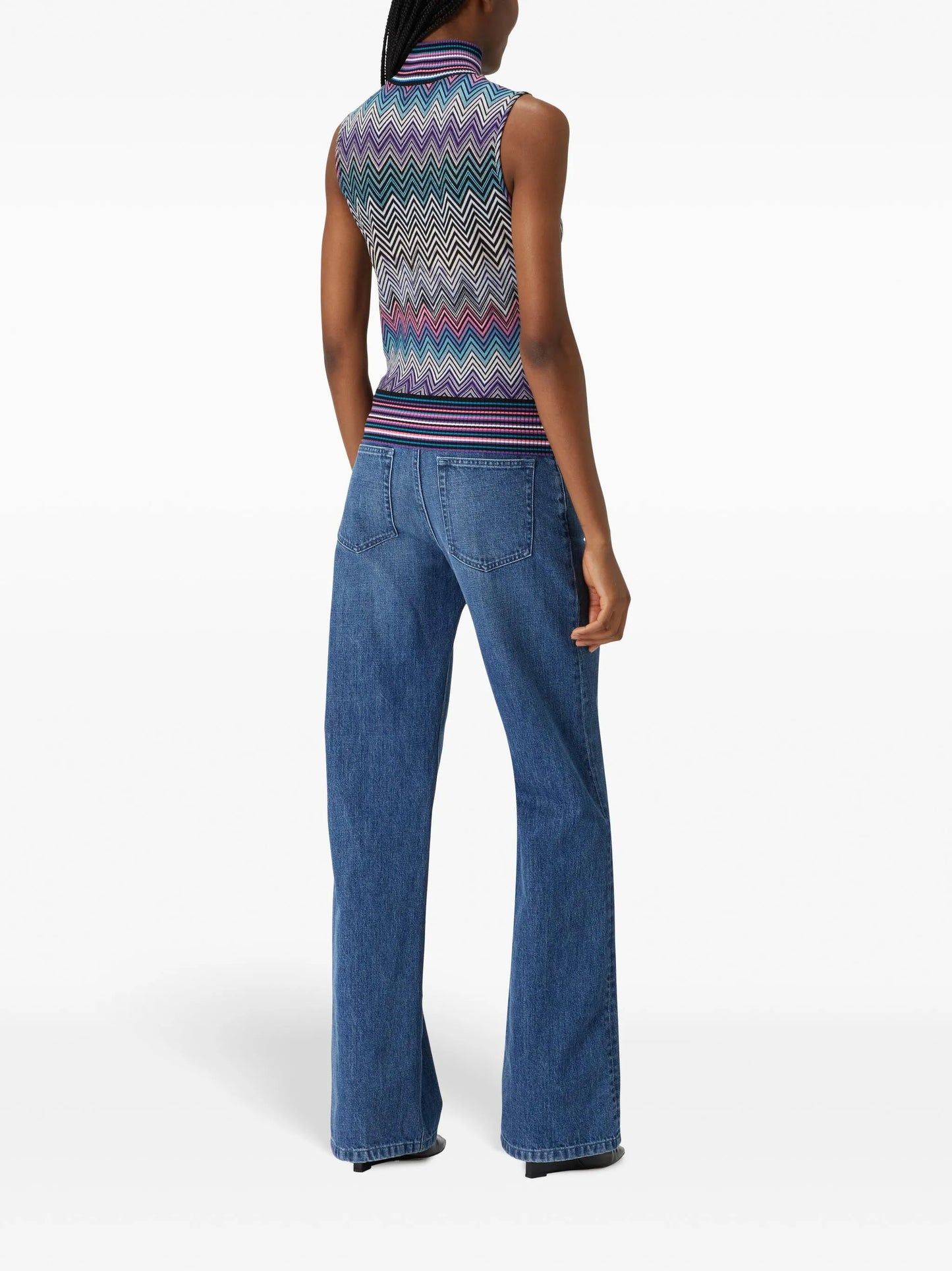 zigzag-woven knitted tank top