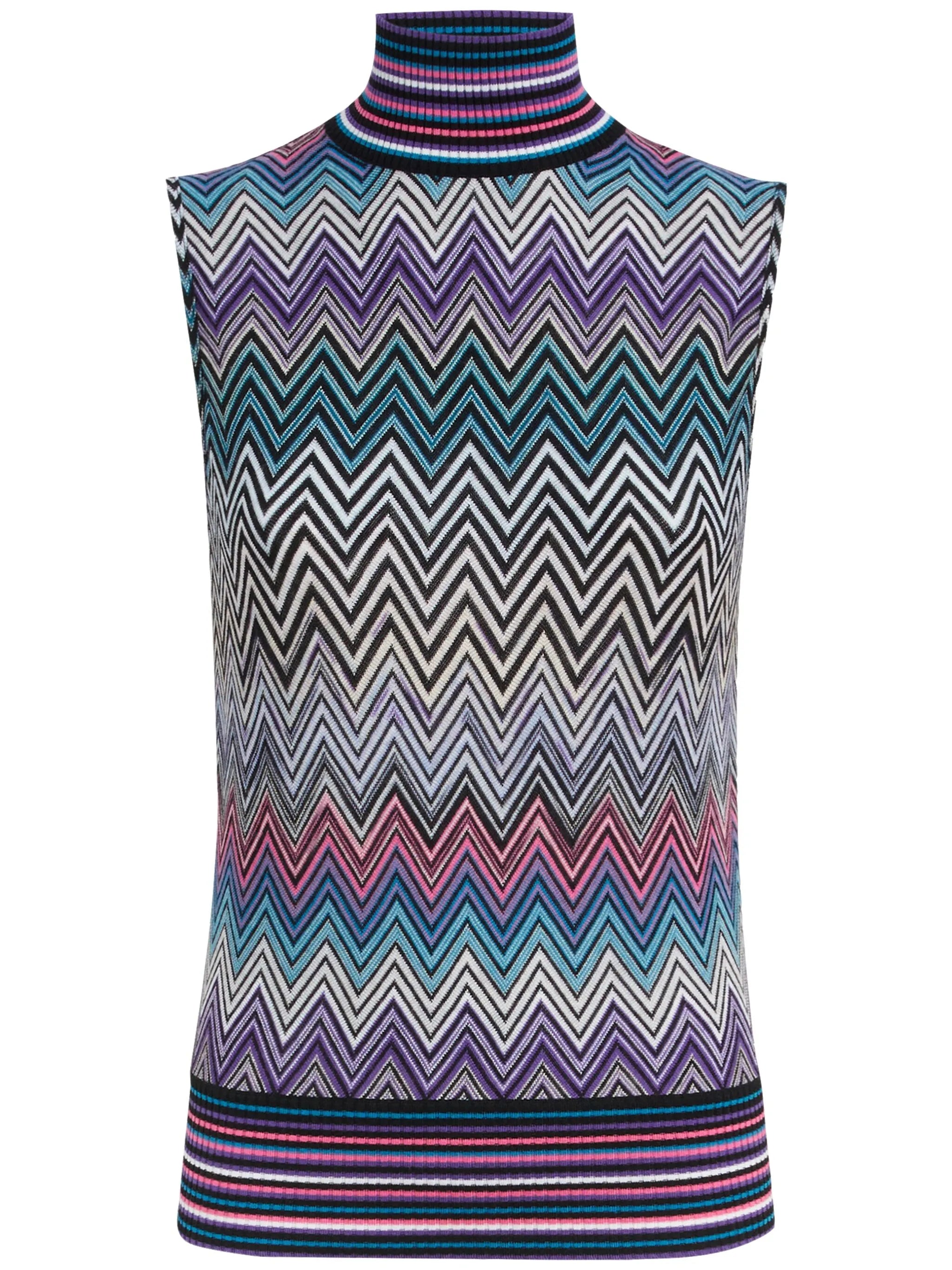 zigzag-woven knitted tank top