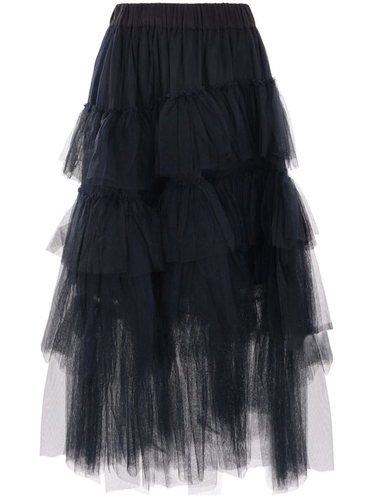 tulle midi skirt