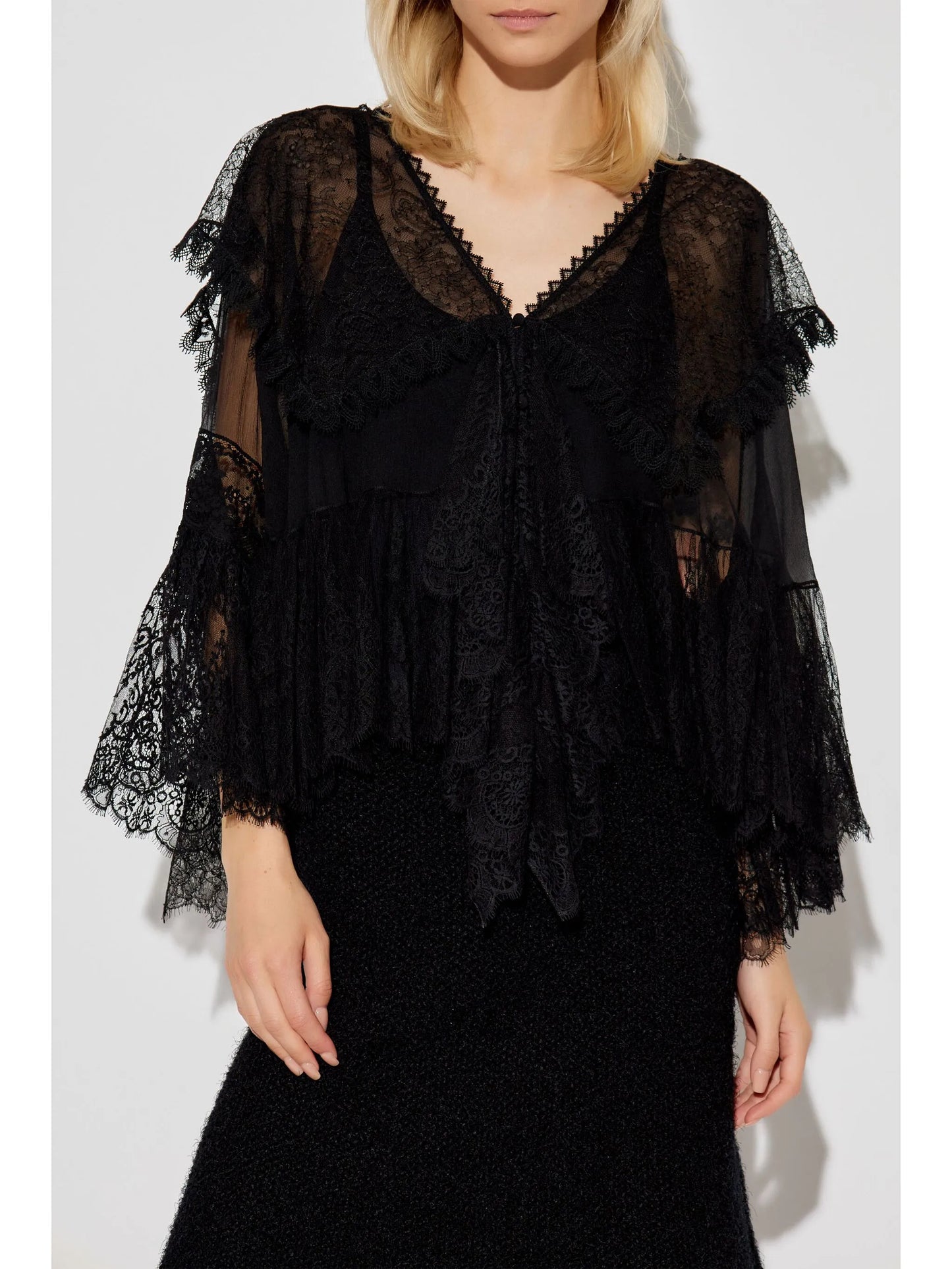lace silk top