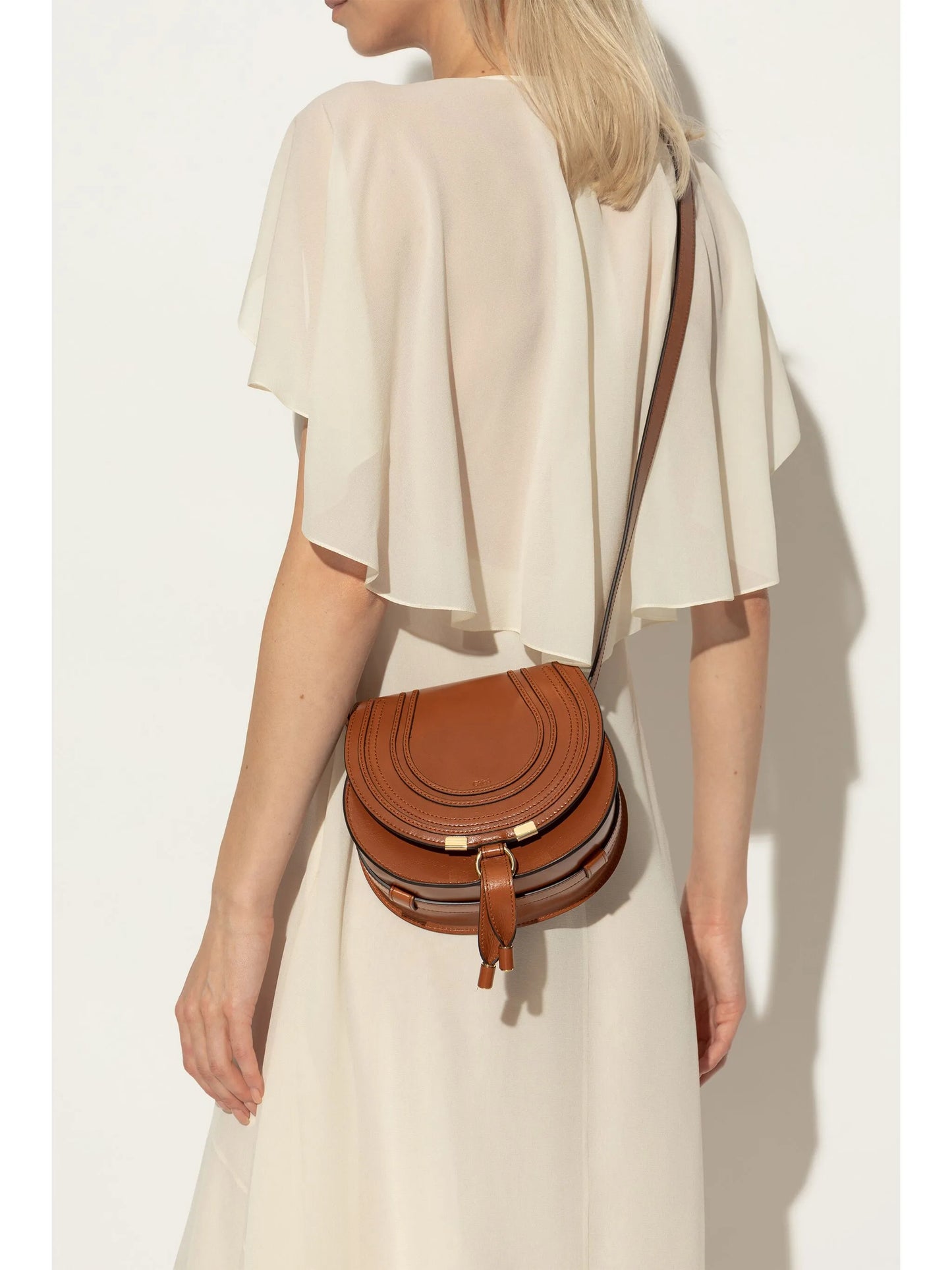 small Marcie leather saddle bag