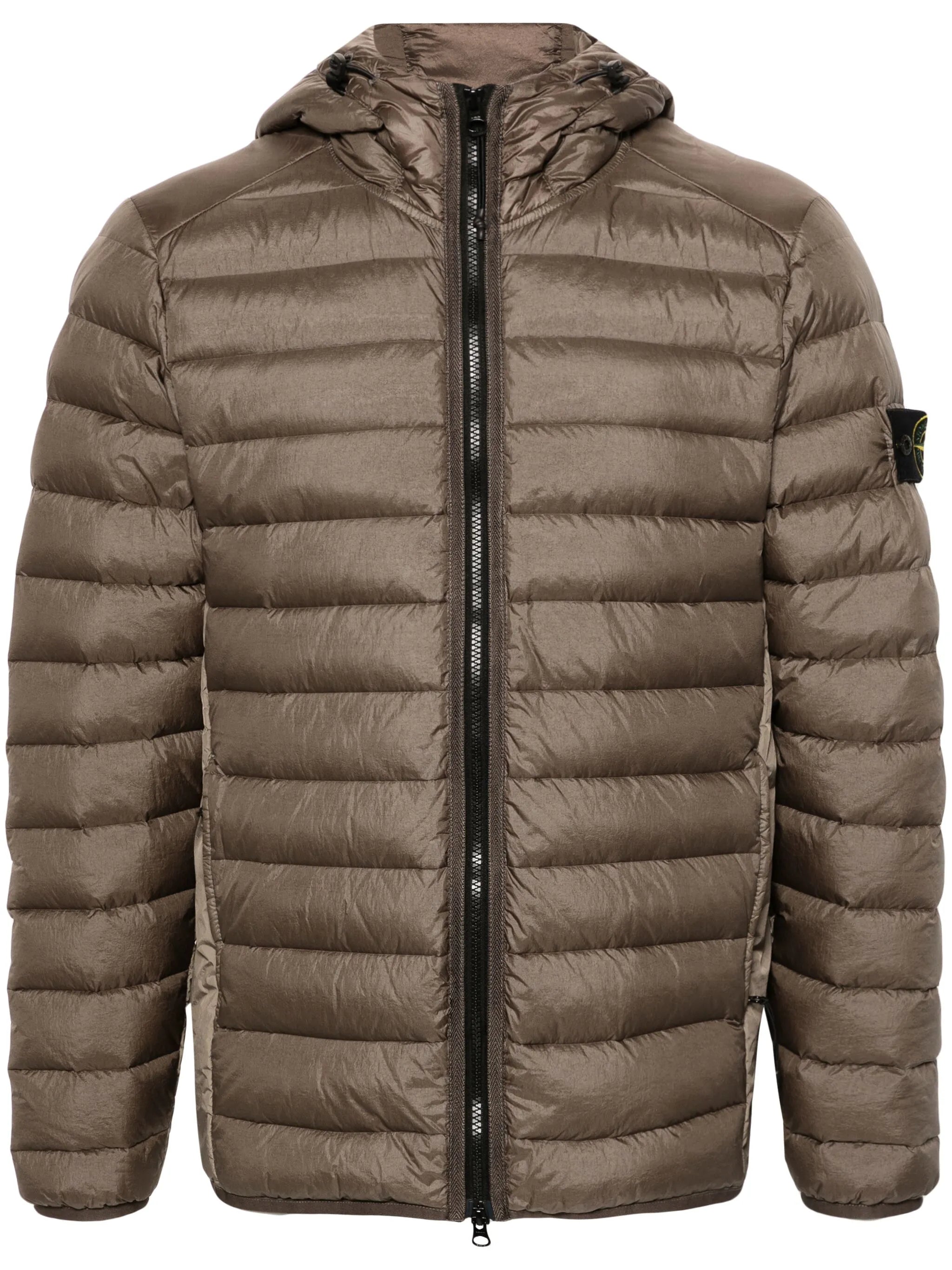Compass-badge puffer jacket