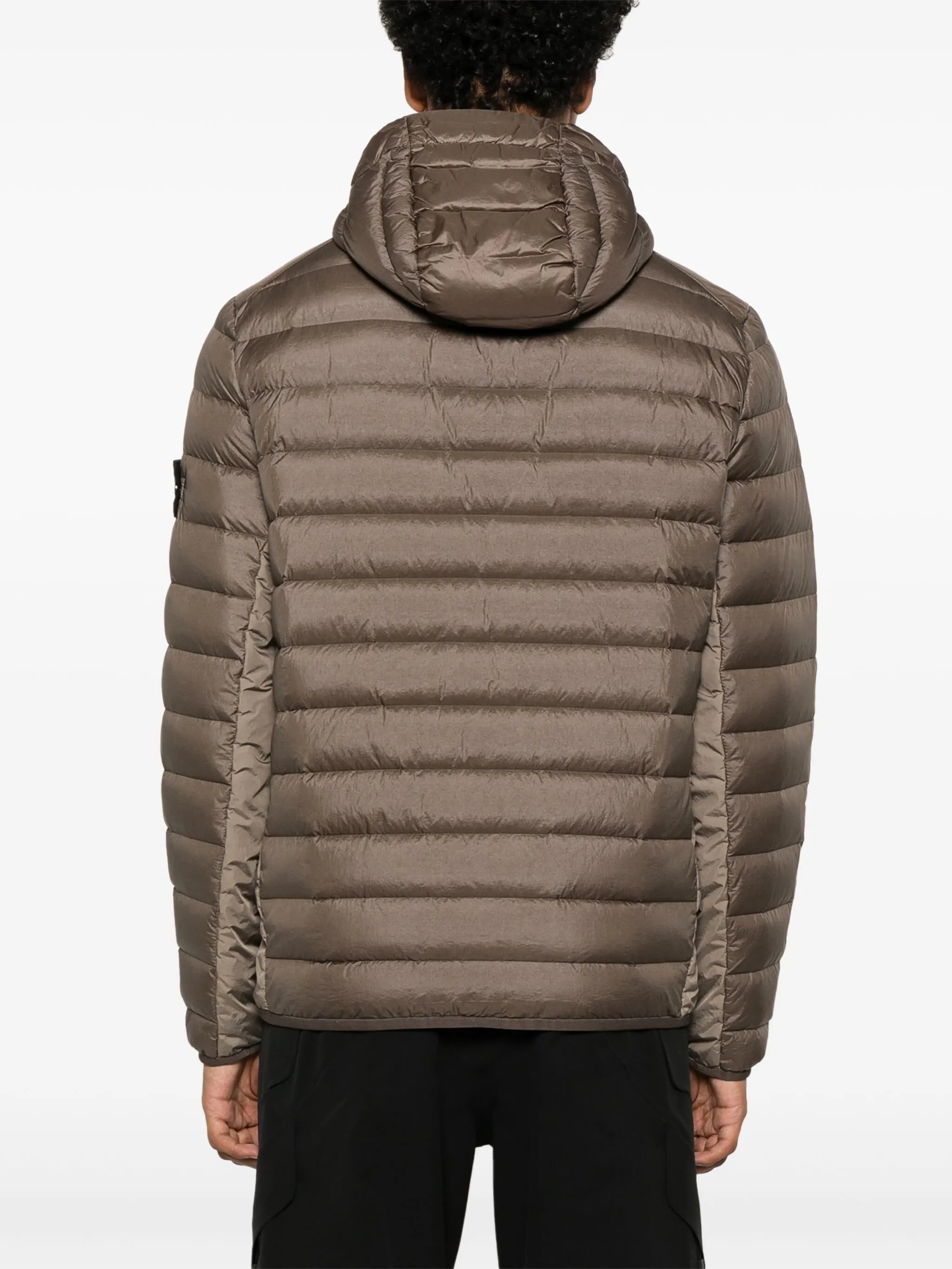 Compass-badge puffer jacket