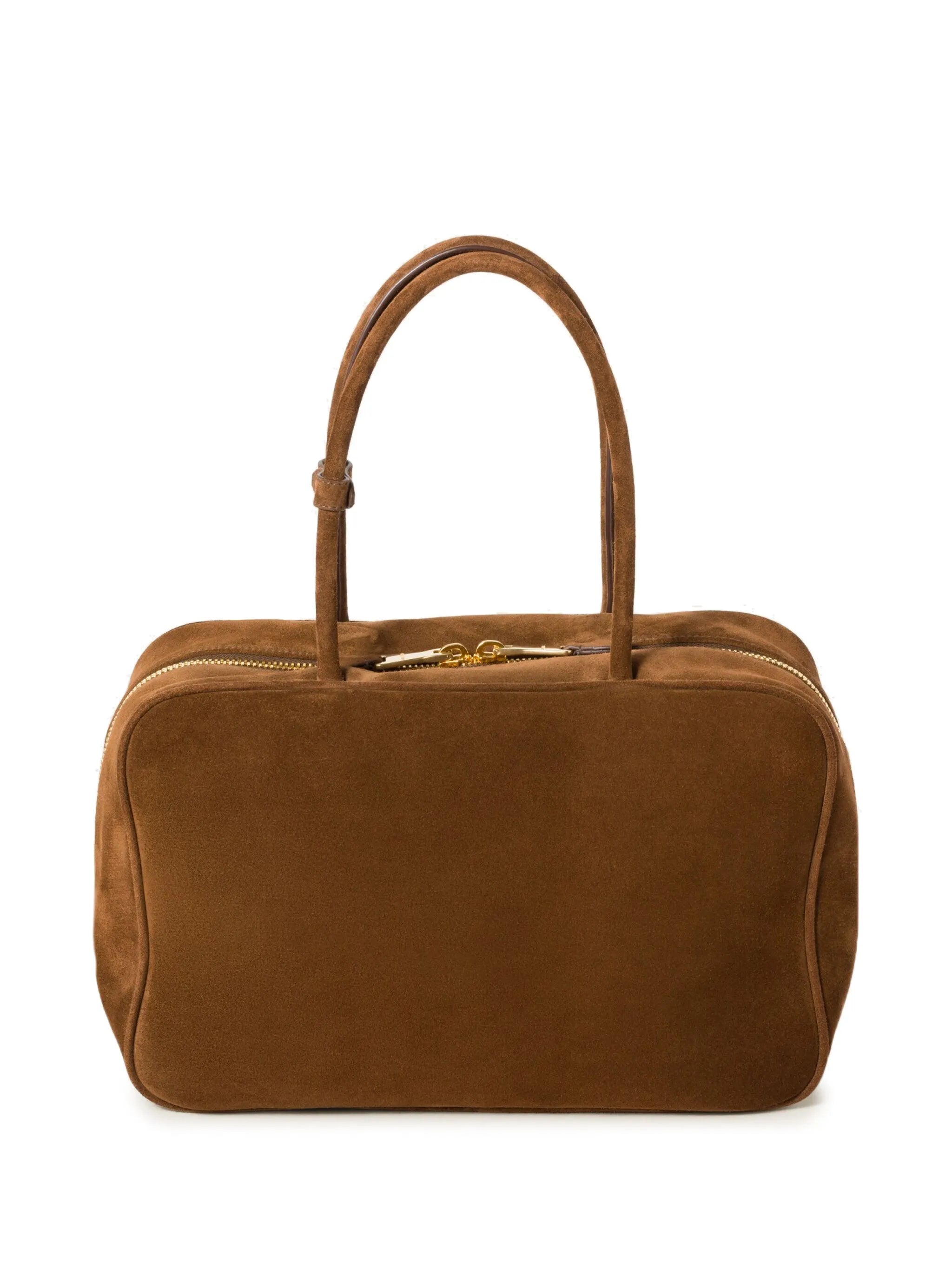 Beau logo-debossed suede bag