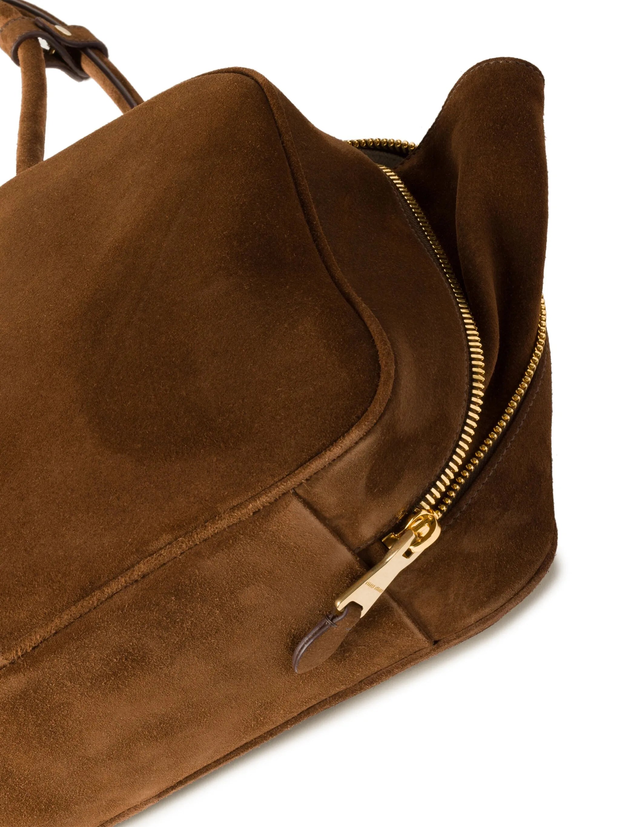 Beau logo-debossed suede bag