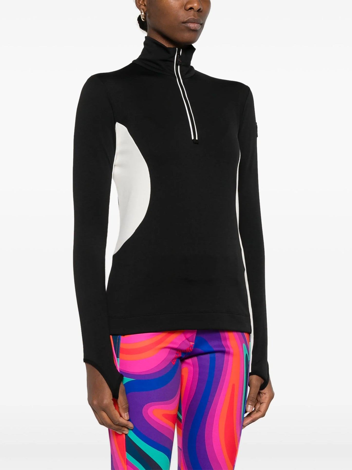 colour-block ski top