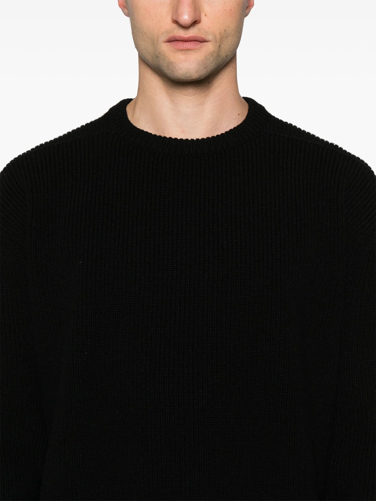 fisherman-knit virgin-wool jumper